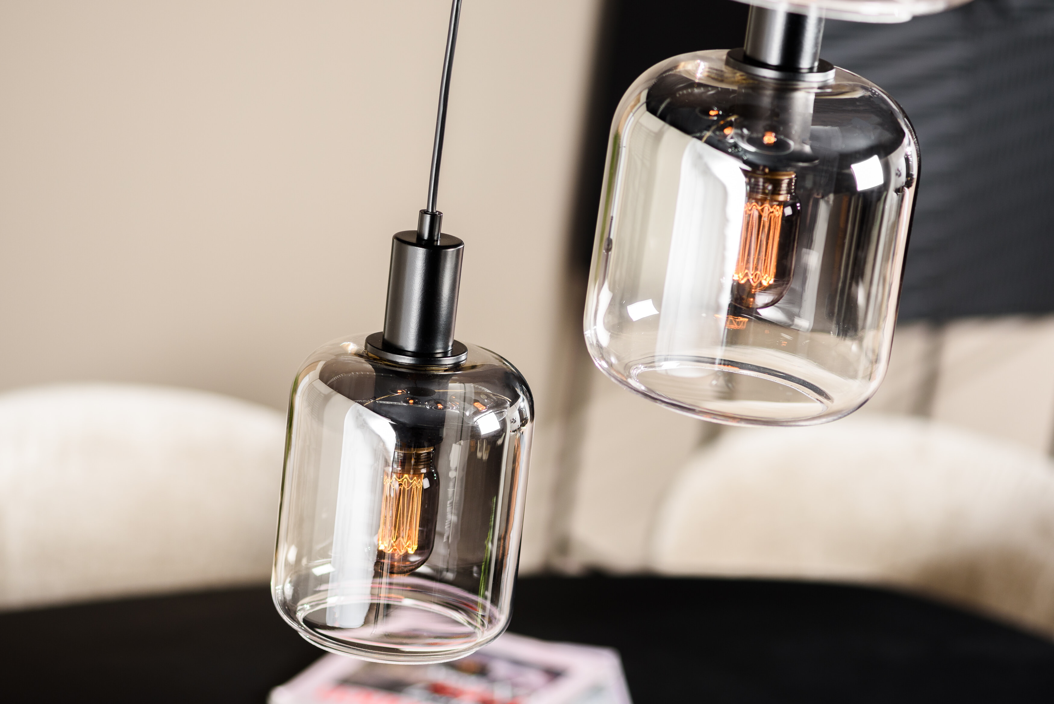 BASE Hanglamp 'Jesalyn' 5-lamps, kleur Smoke