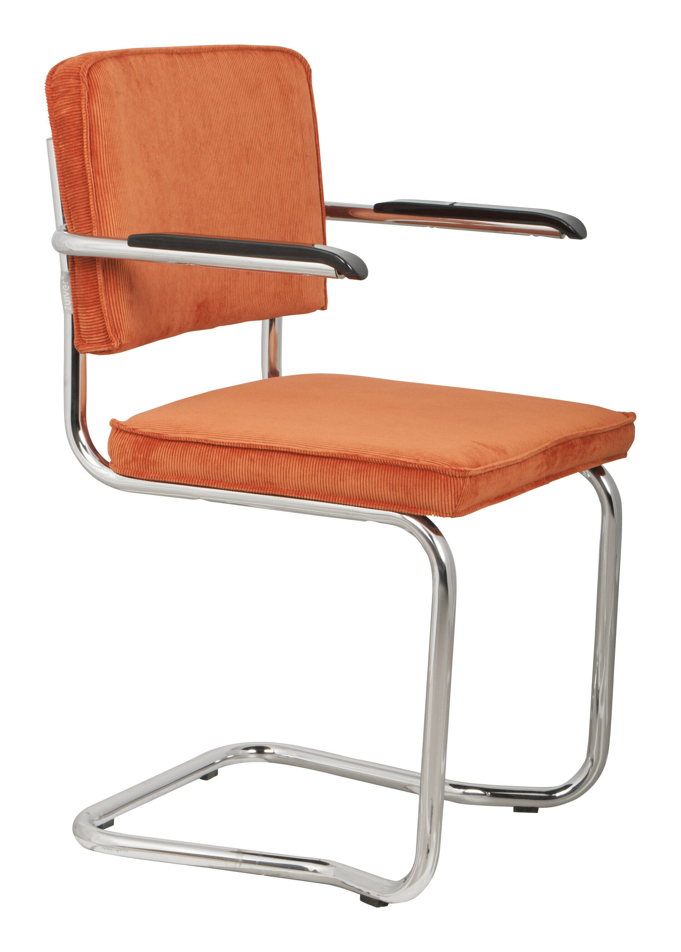 Zuiver Eetkamerstoel 'Ridge' Kink, Ribstof, kleur Oranje