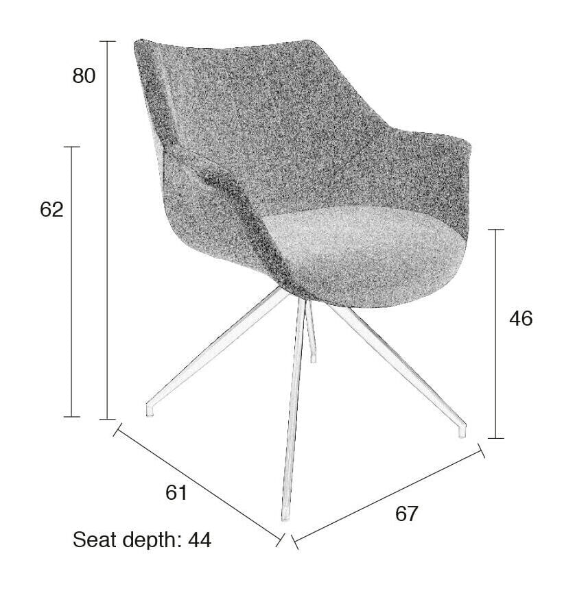 Zuiver Eetkamerstoel 'Doulton' PU en stof, kleur Grijs/Bruin