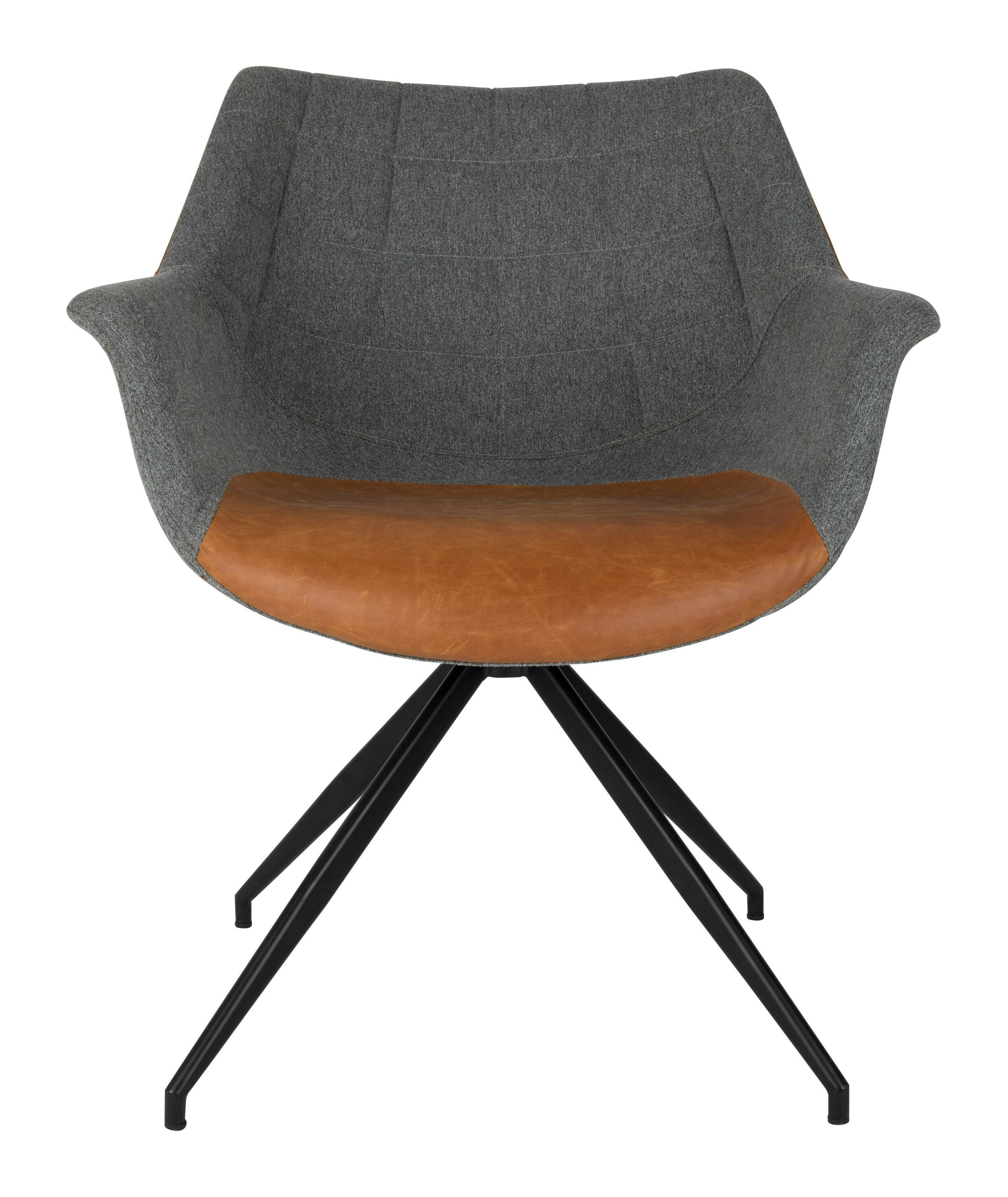 Zuiver Eetkamerstoel 'Doulton' PU en stof, kleur Grijs/Bruin