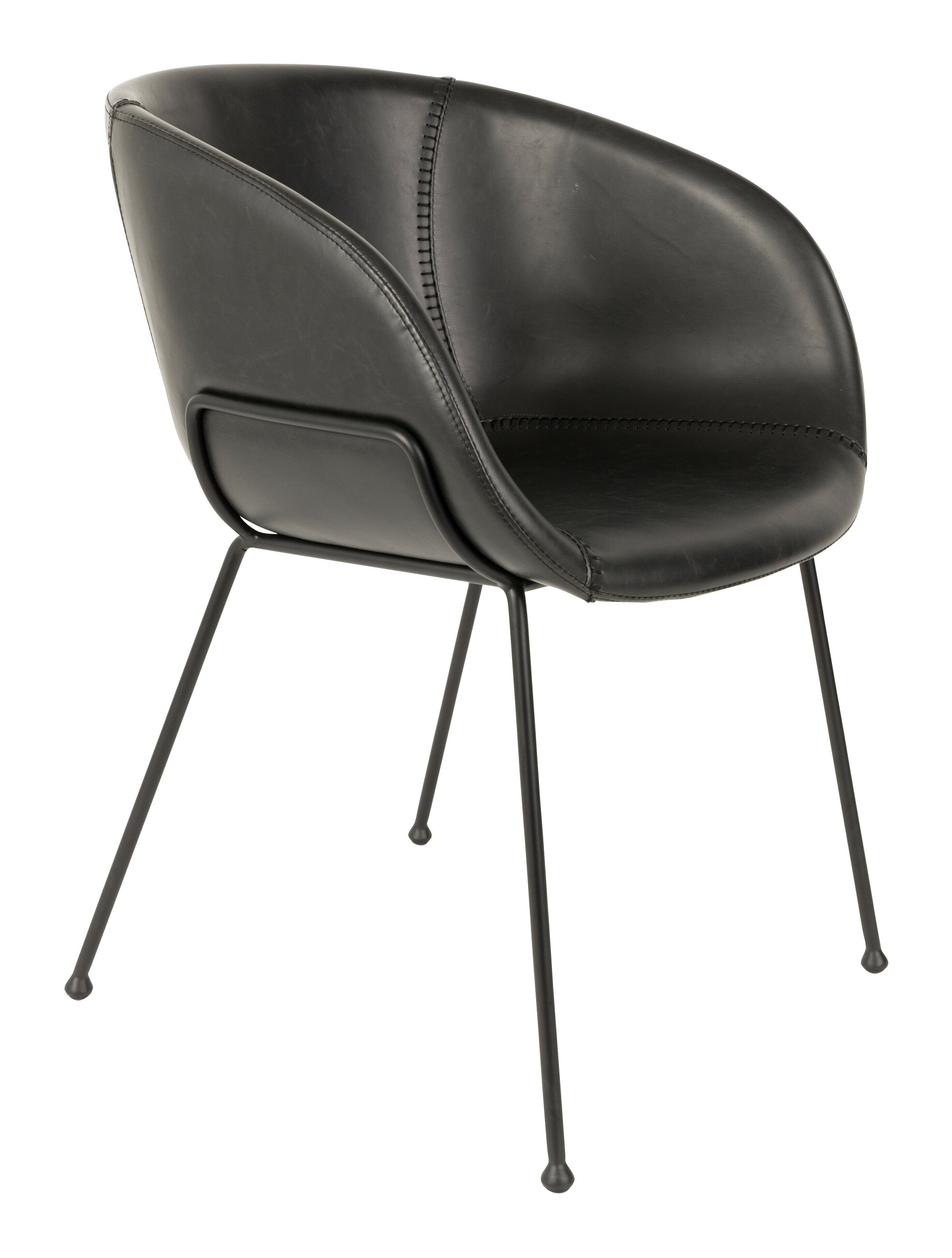 Zuiver Eetkamerstoel 'Feston' PU leer, kleur Zwart