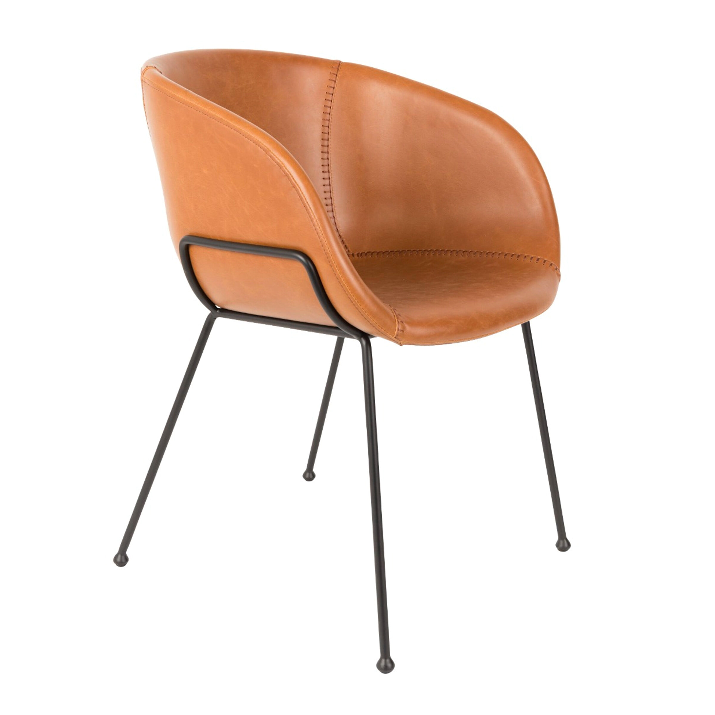 Zuiver Eetkamerstoel Feston PU leder - Bruin