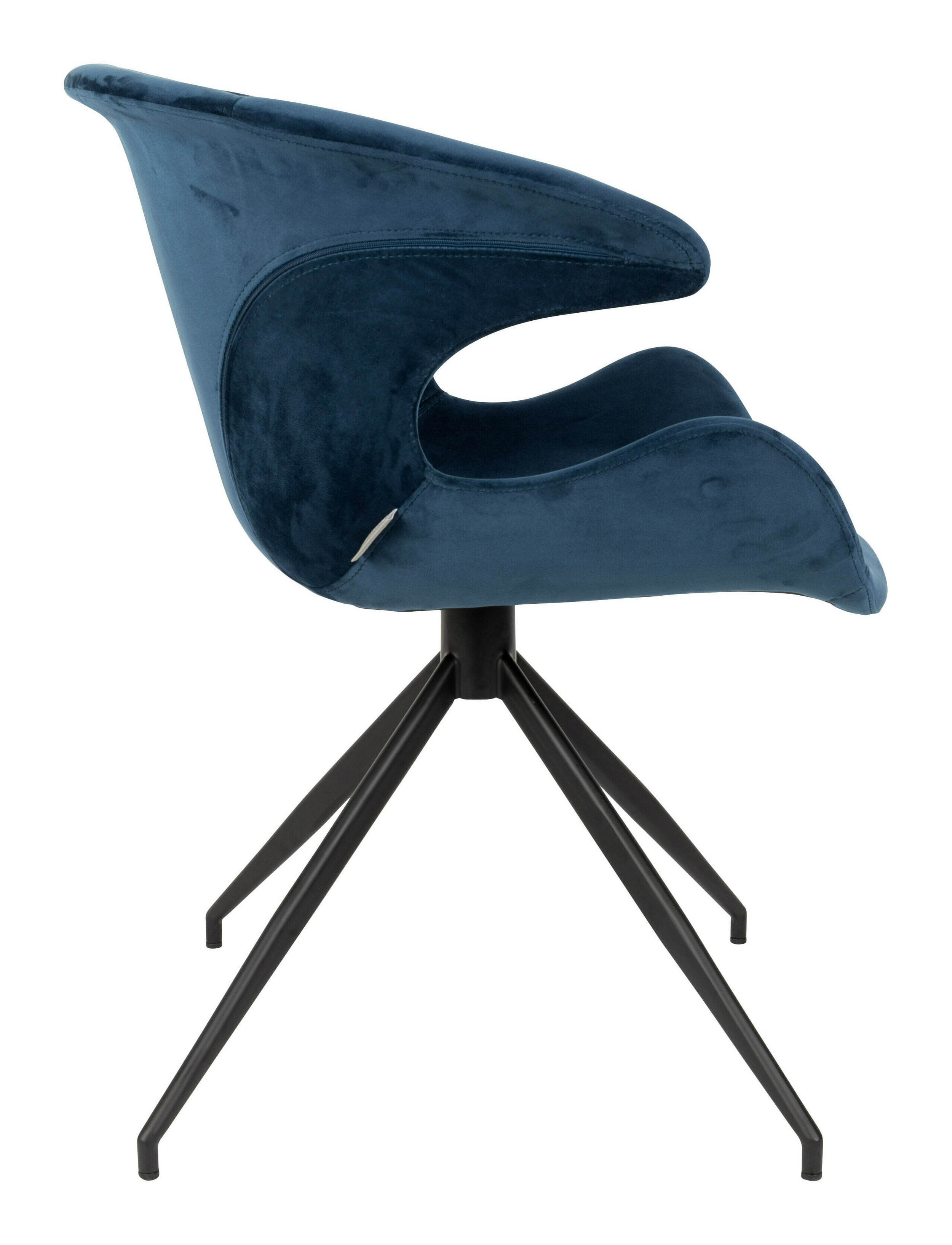 Zuiver Eetkamerstoel 'Mia' Velvet, kleur Blauw