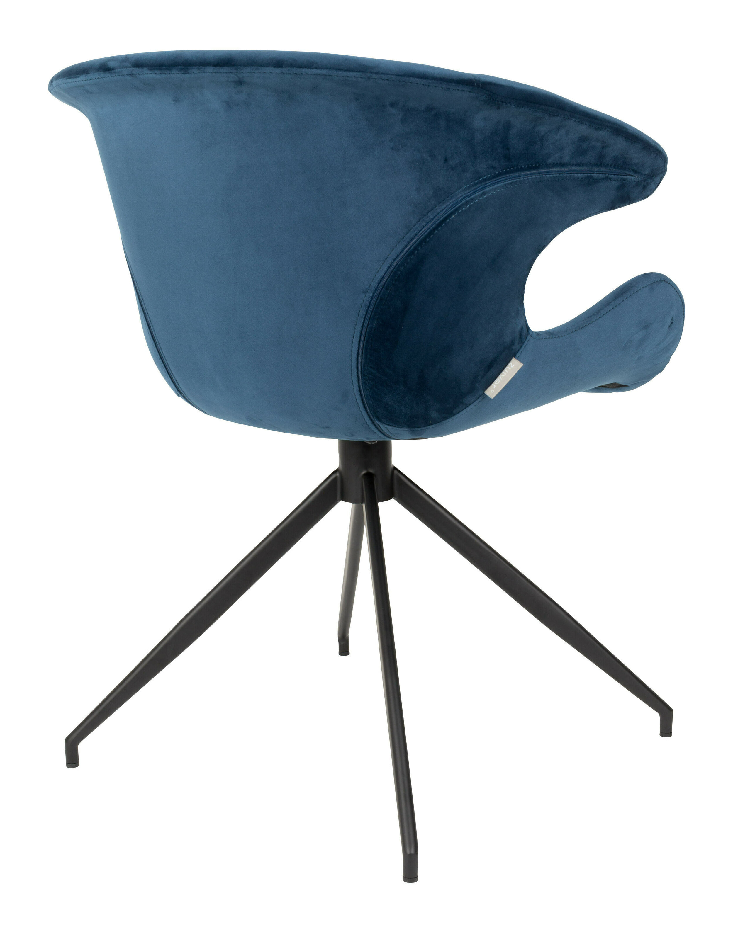 Zuiver Eetkamerstoel 'Mia' Velvet, kleur Blauw