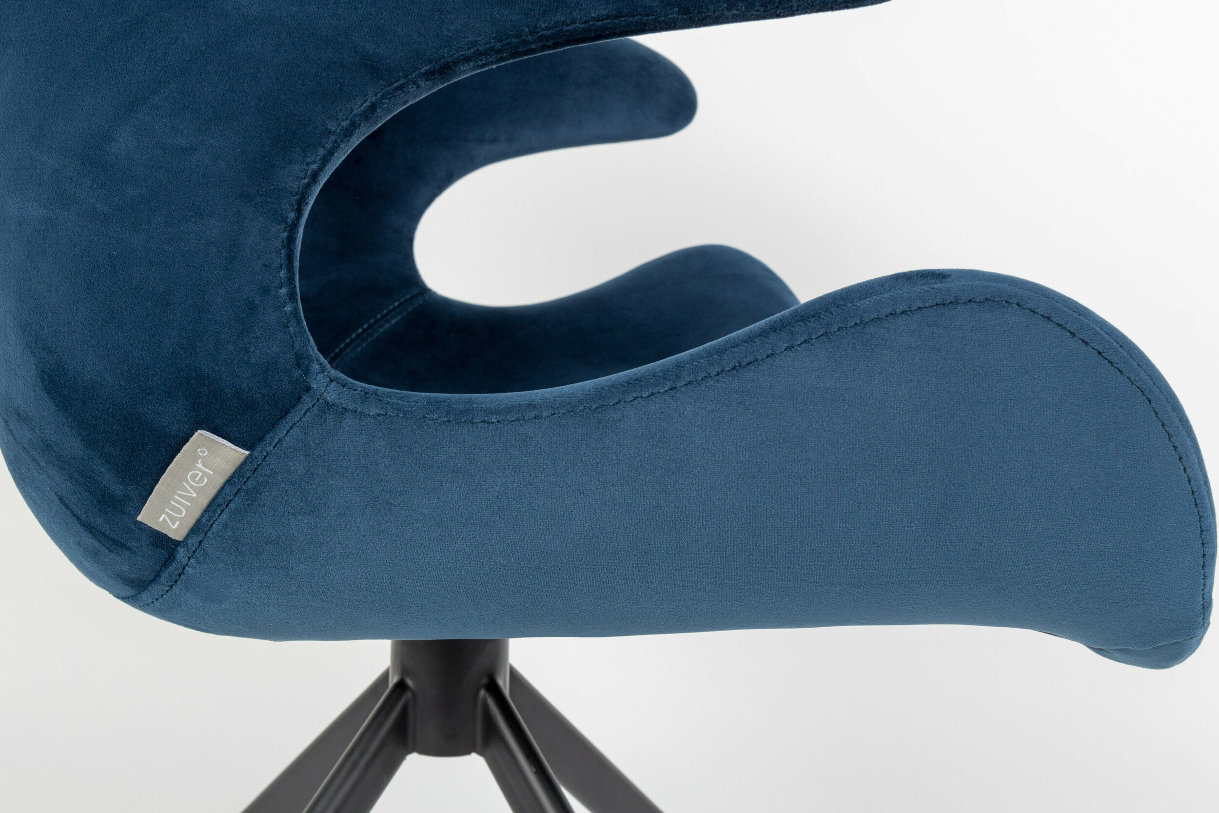 Zuiver Eetkamerstoel 'Mia' Velvet, kleur Blauw