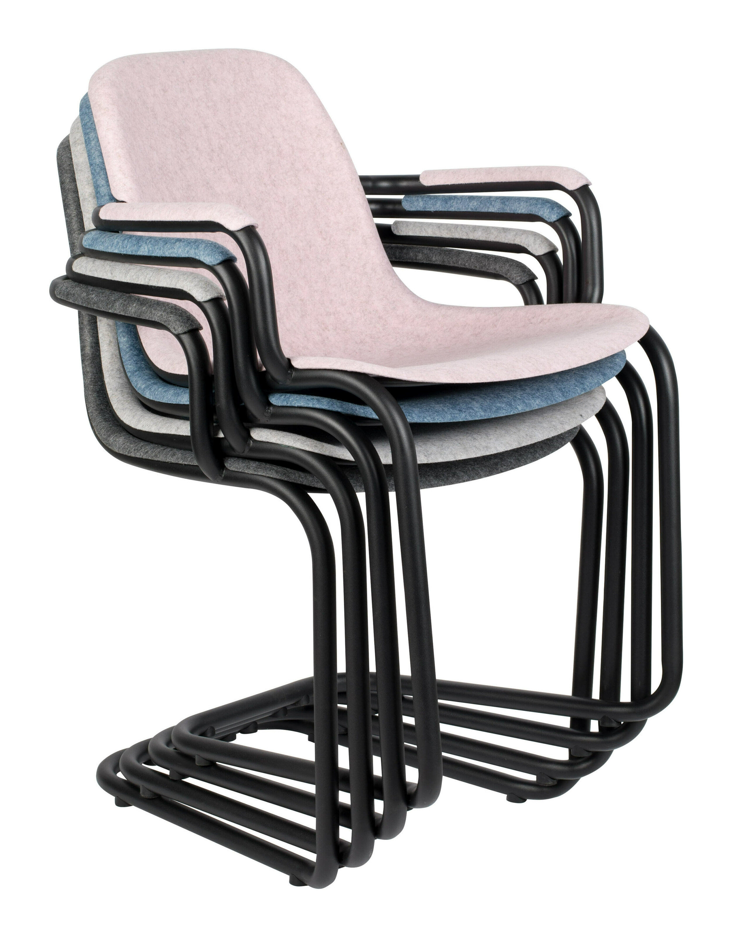 Zuiver Eetkamerstoel 'Thirsty' Met armleuning, Gerecycled PET, kleur Roze