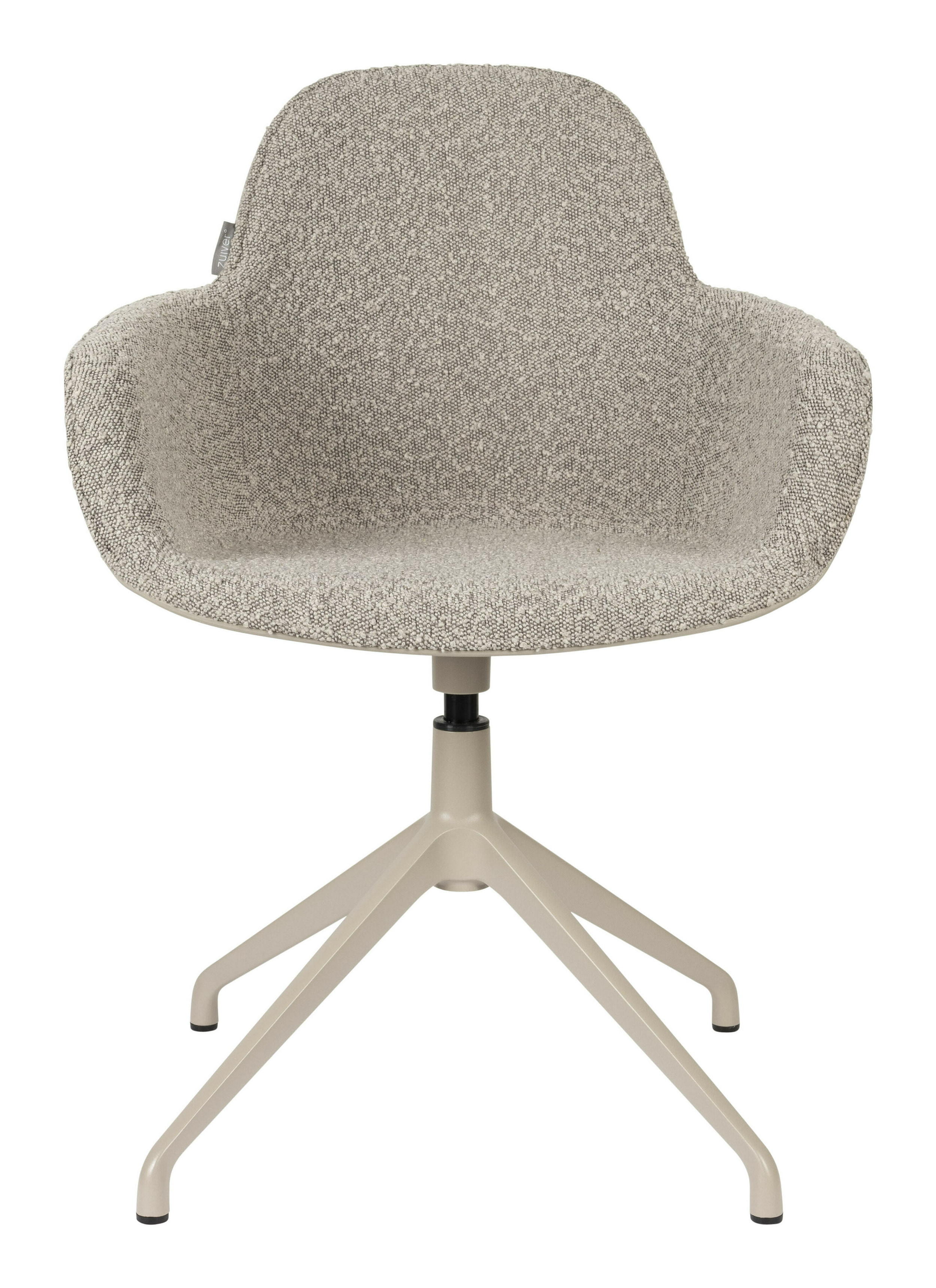 Zuiver Draaibare Eetkamerstoel 'Albert Kuip' Met armleuning, Bouclé, kleur Taupe