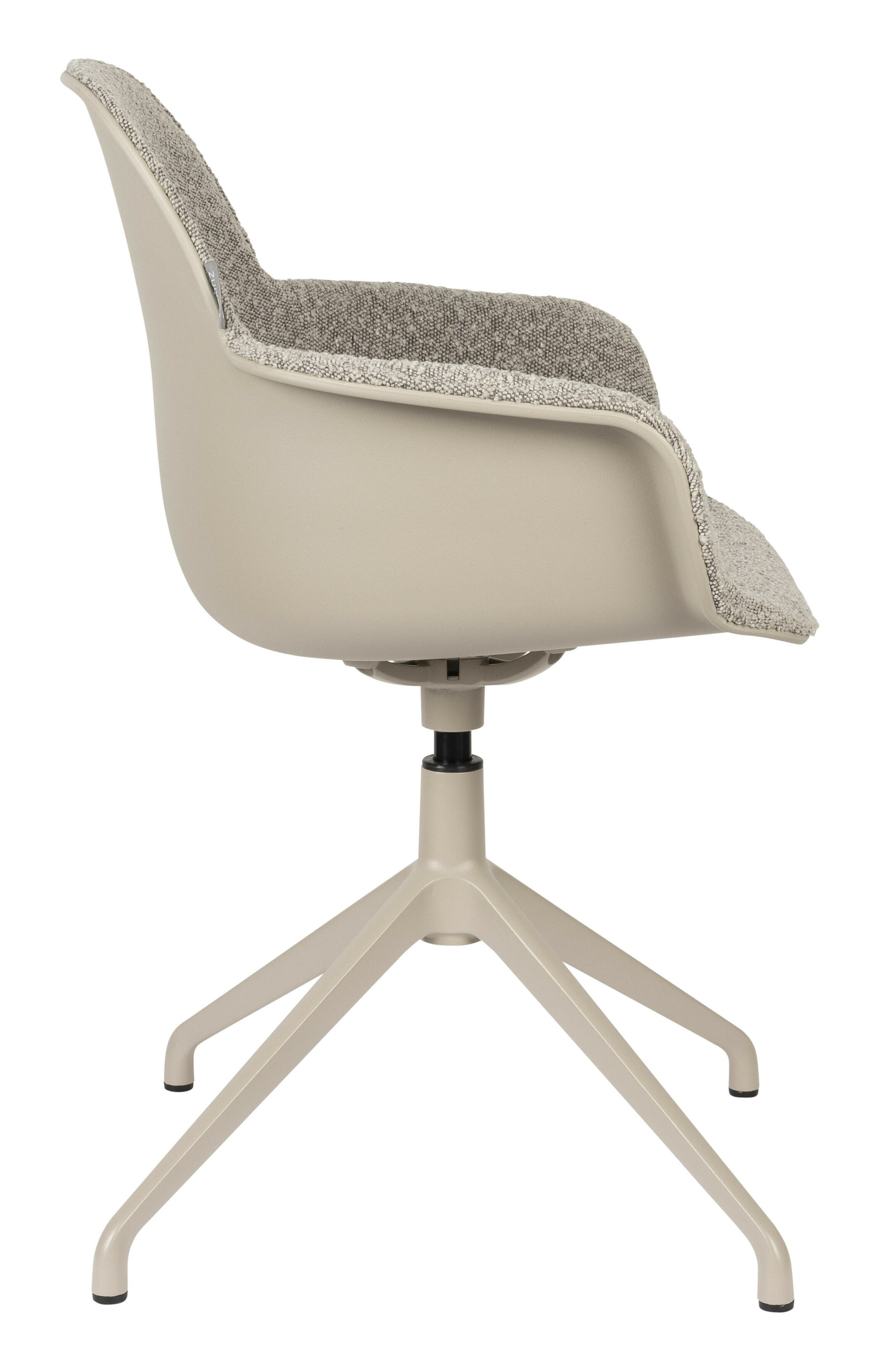 Zuiver Draaibare Eetkamerstoel 'Albert Kuip' Met armleuning, Bouclé, kleur Taupe