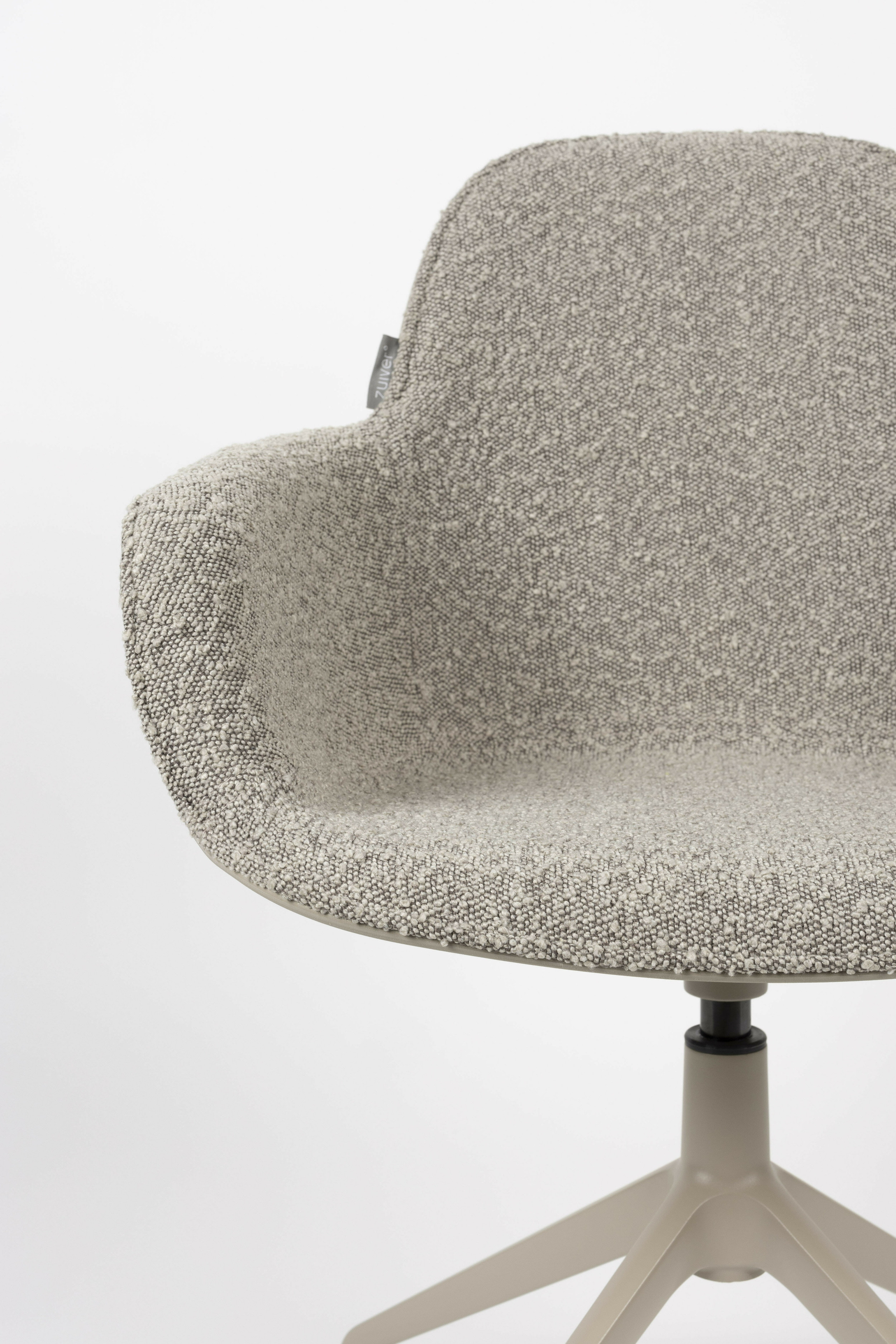 Zuiver Draaibare Eetkamerstoel 'Albert Kuip' Met armleuning, Bouclé, kleur Taupe
