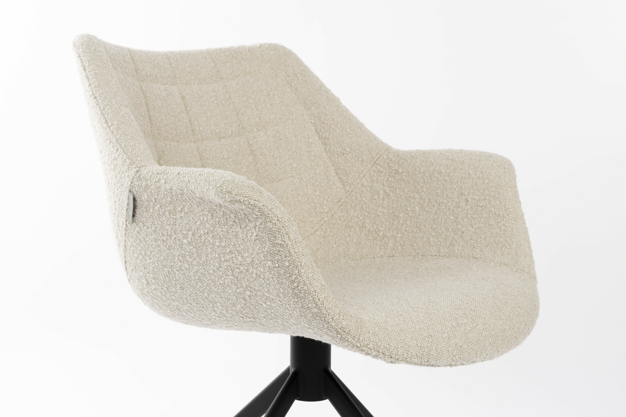 Zuiver Draaibare Eetkamerstoel 'Doulton' Bouclé
