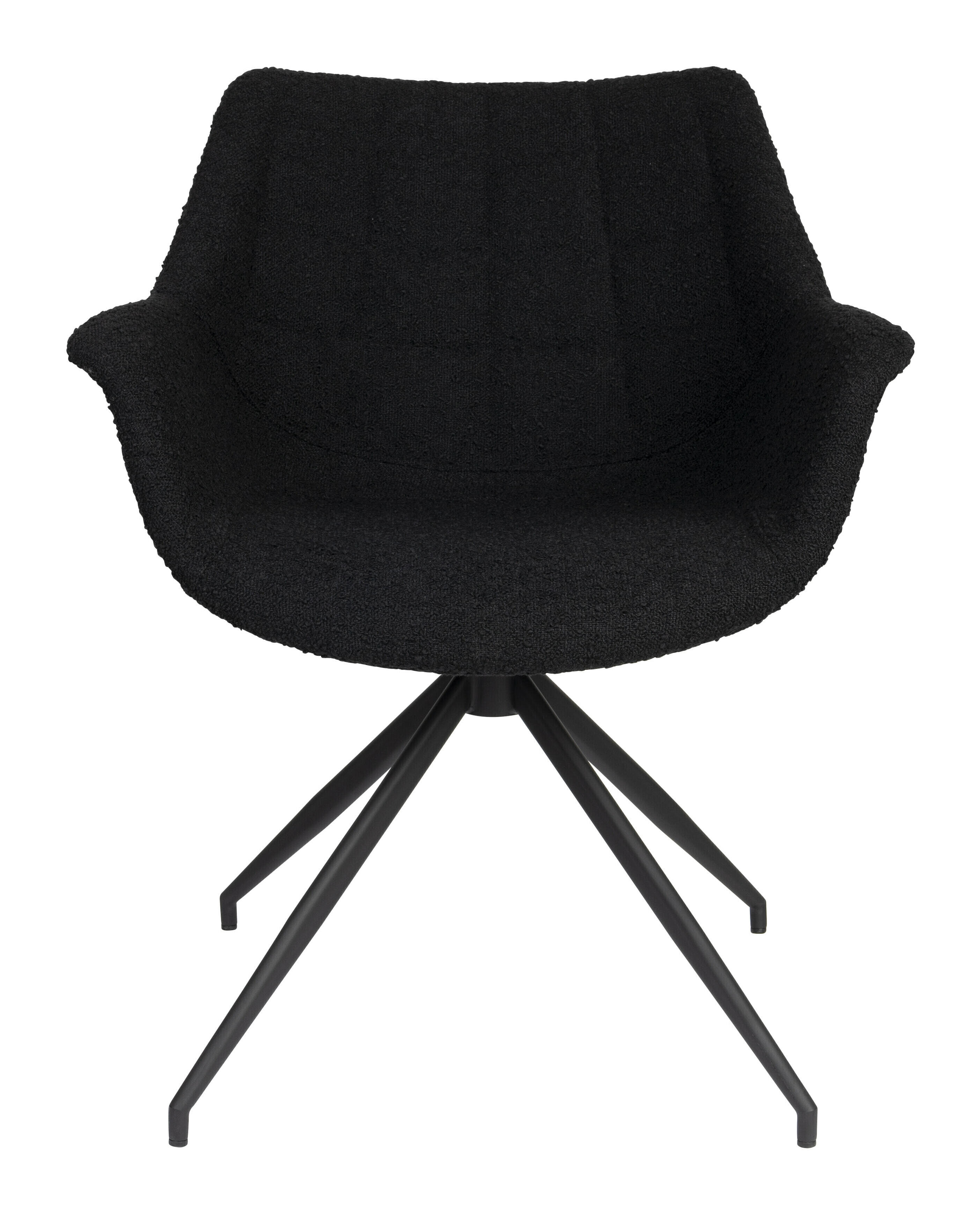 Zuiver Draaibare Eetkamerstoel 'Doulton' Bouclé, kleur Zwart