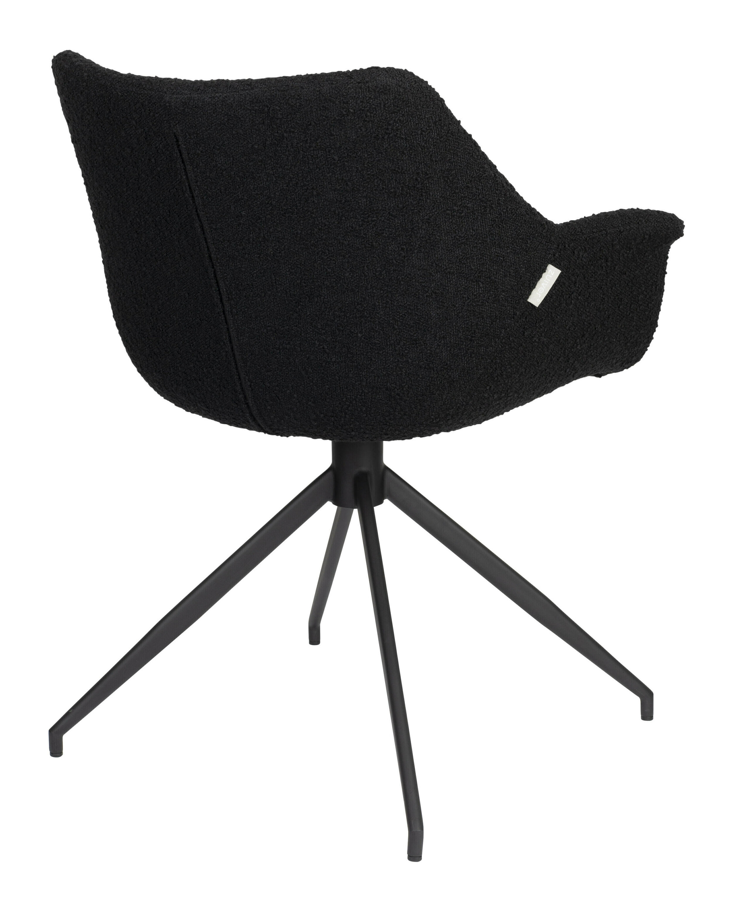 Zuiver Draaibare Eetkamerstoel 'Doulton' Bouclé, kleur Zwart