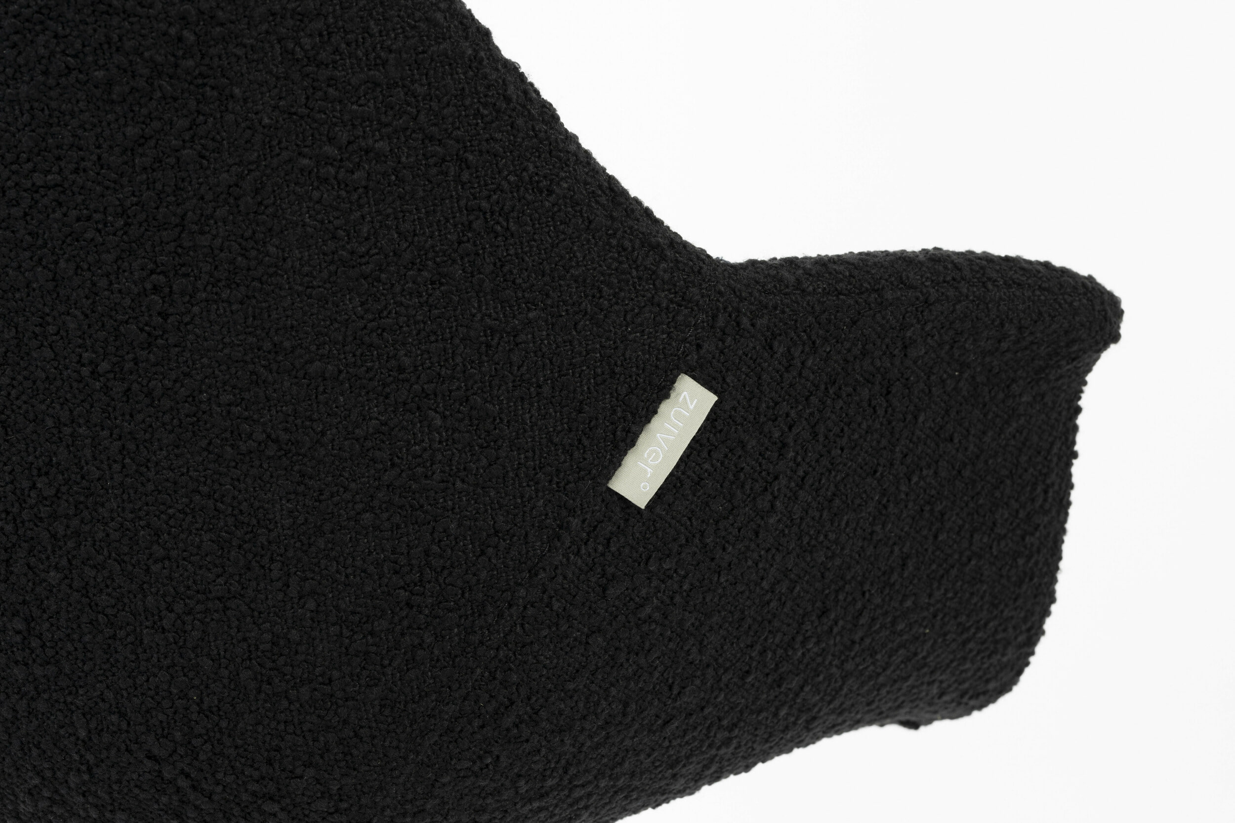 Zuiver Draaibare Eetkamerstoel 'Doulton' Bouclé, kleur Zwart