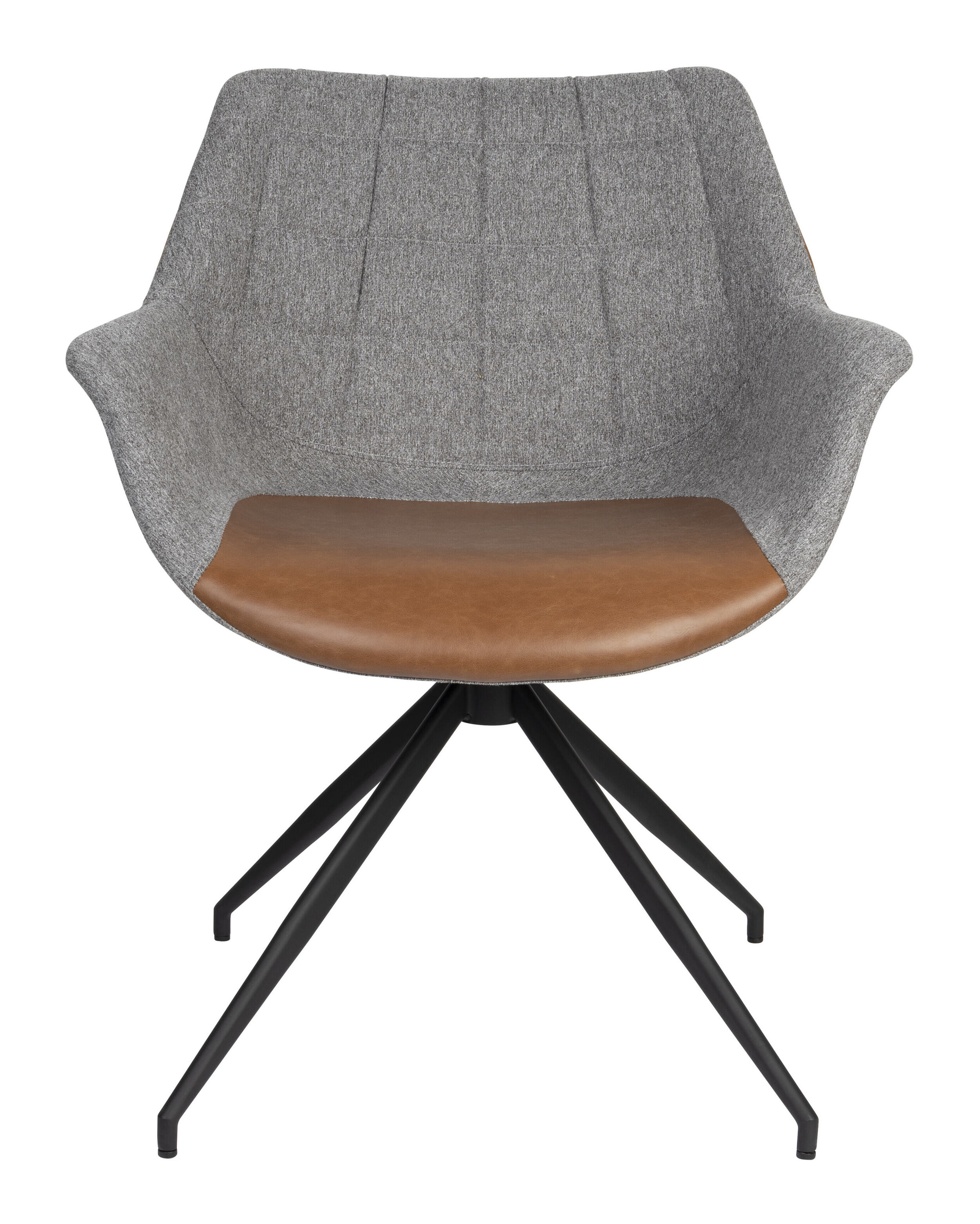 Zuiver Eetkamerstoel 'Doulton' Draaibaar Stof / PU, kleur Grijs / Bruin