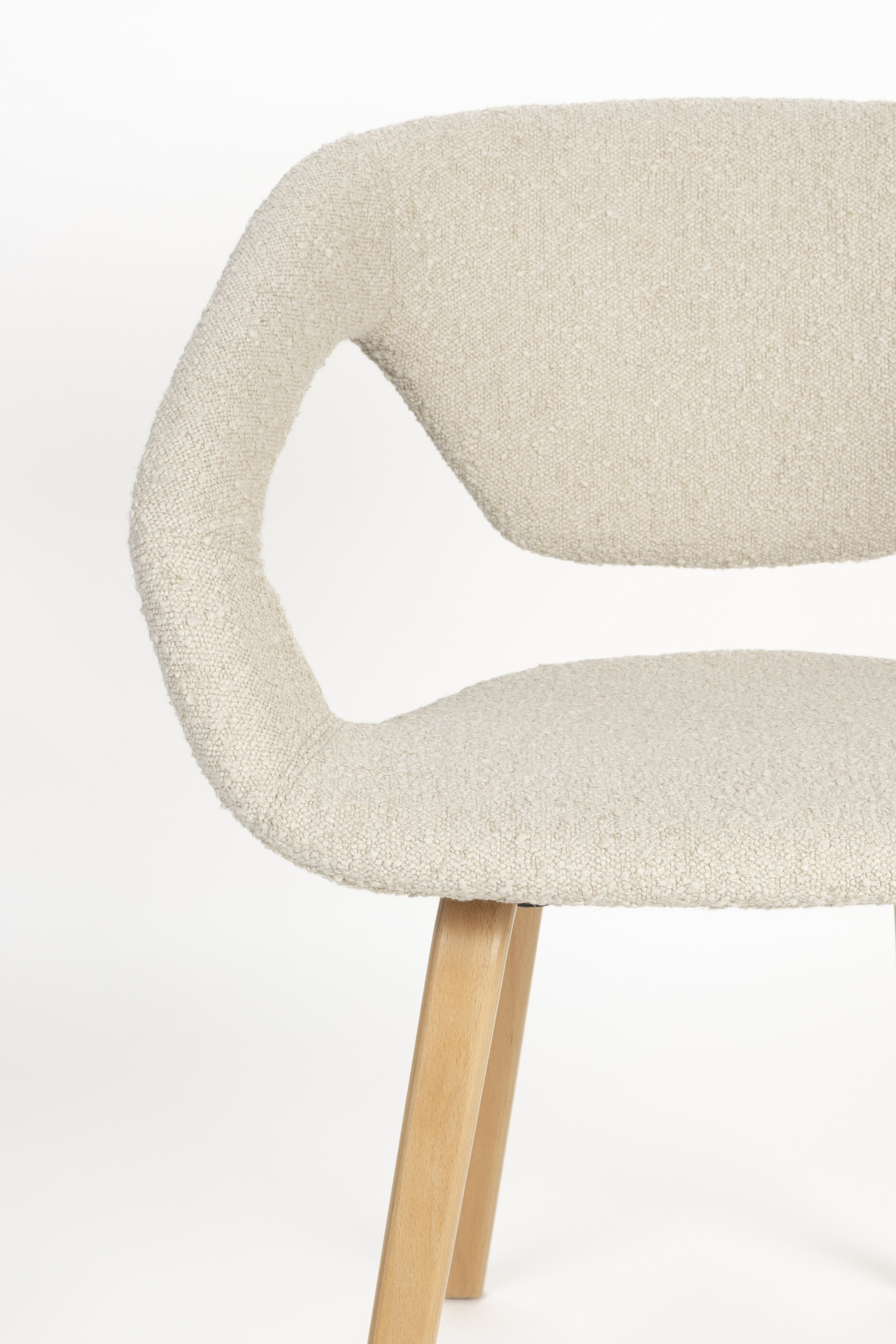 Zuiver Eetkamerstoel 'Flexback' Bouclé, kleur Beige