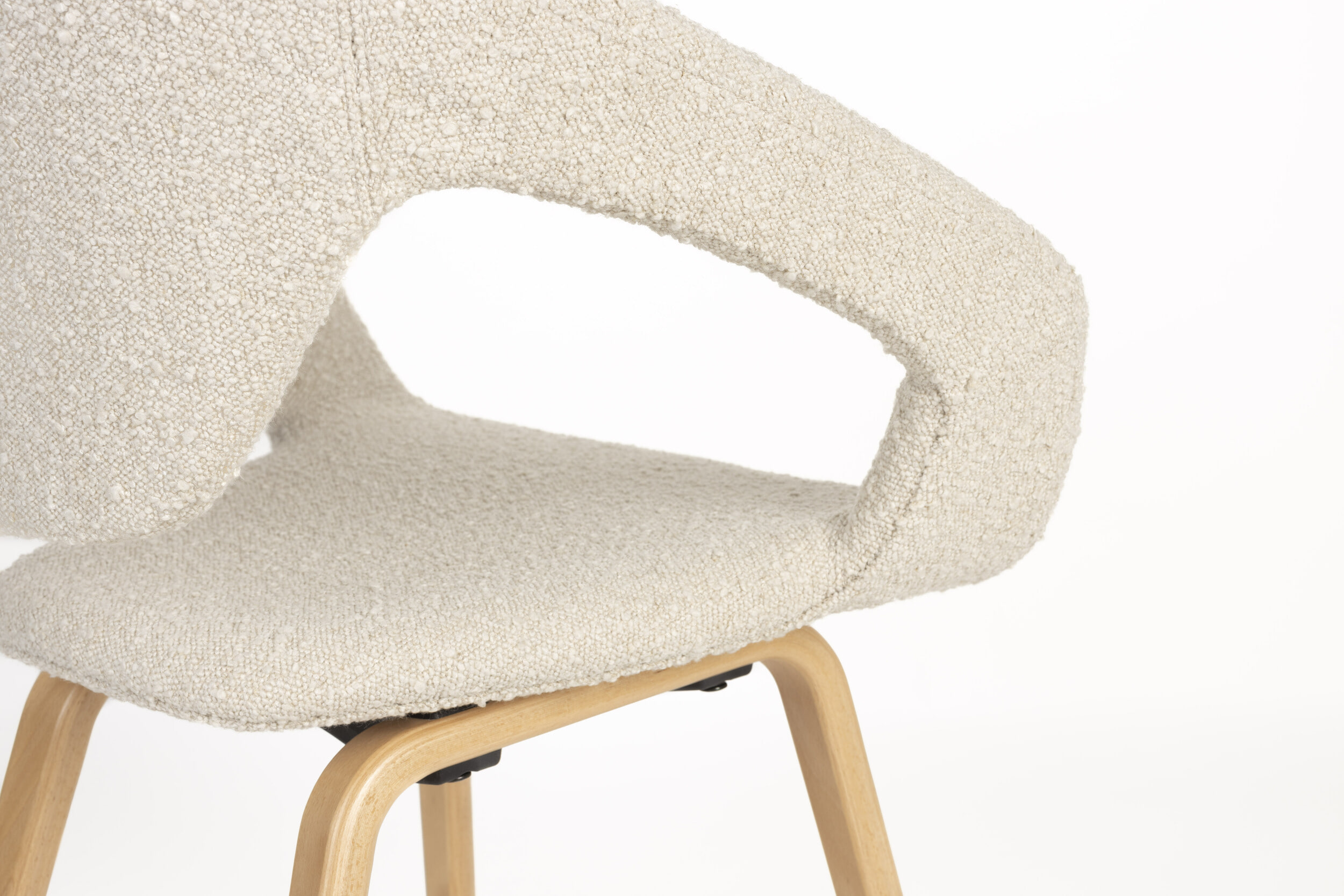 Zuiver Eetkamerstoel 'Flexback' Bouclé, kleur Beige