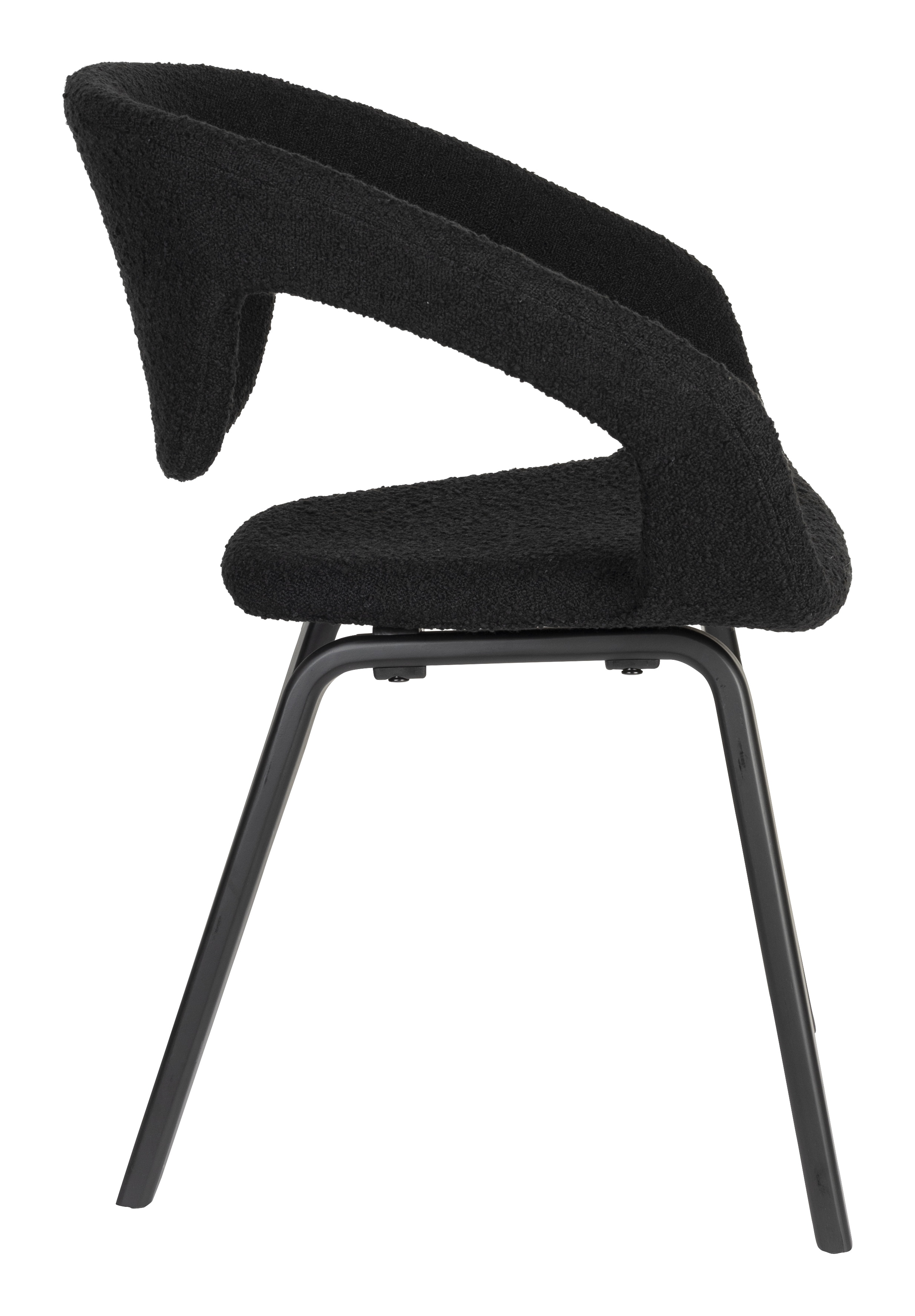 Zuiver Eetkamerstoel 'Flexback' Bouclé, kleur Zwart