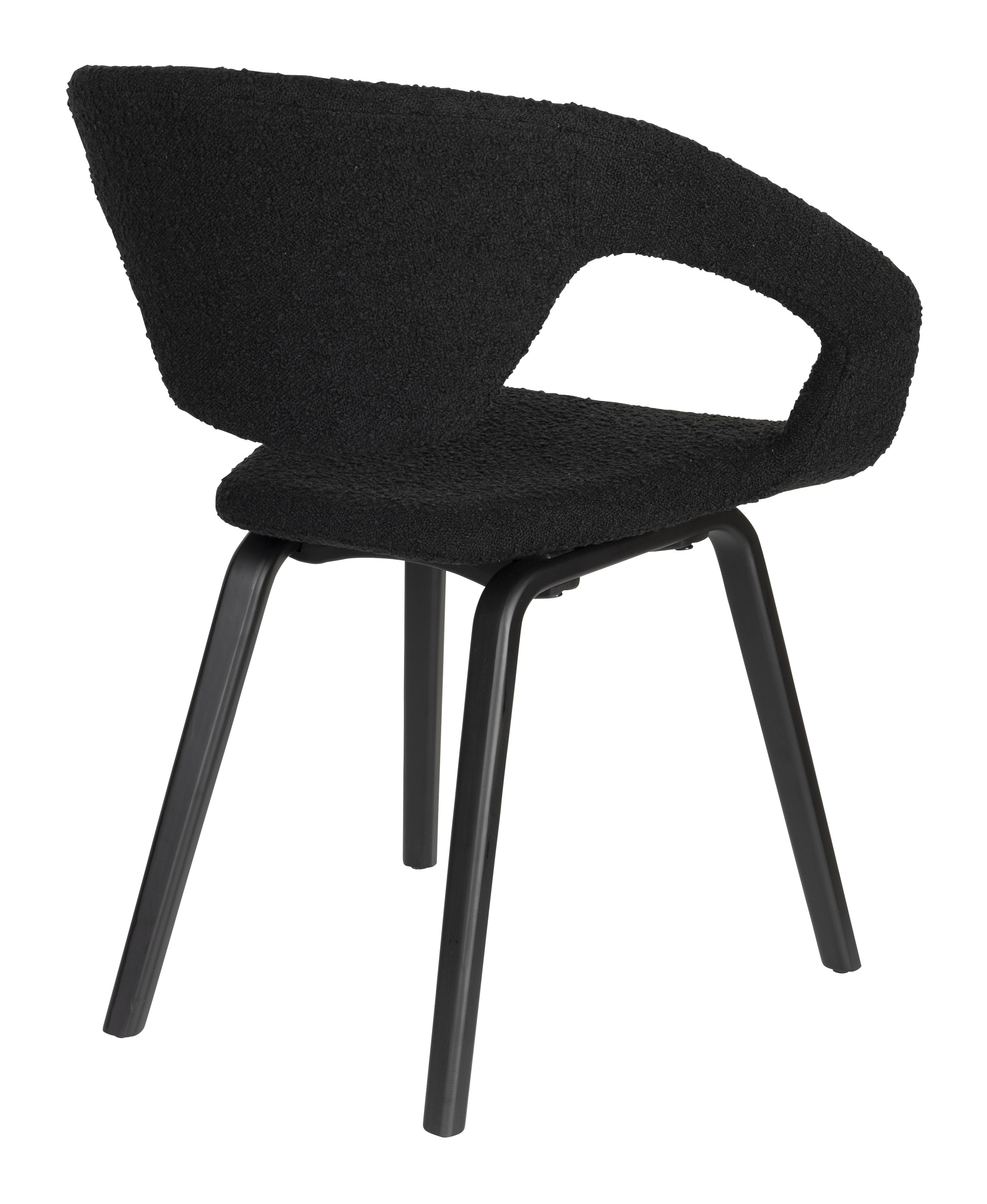 Zuiver Eetkamerstoel 'Flexback' Bouclé, kleur Zwart