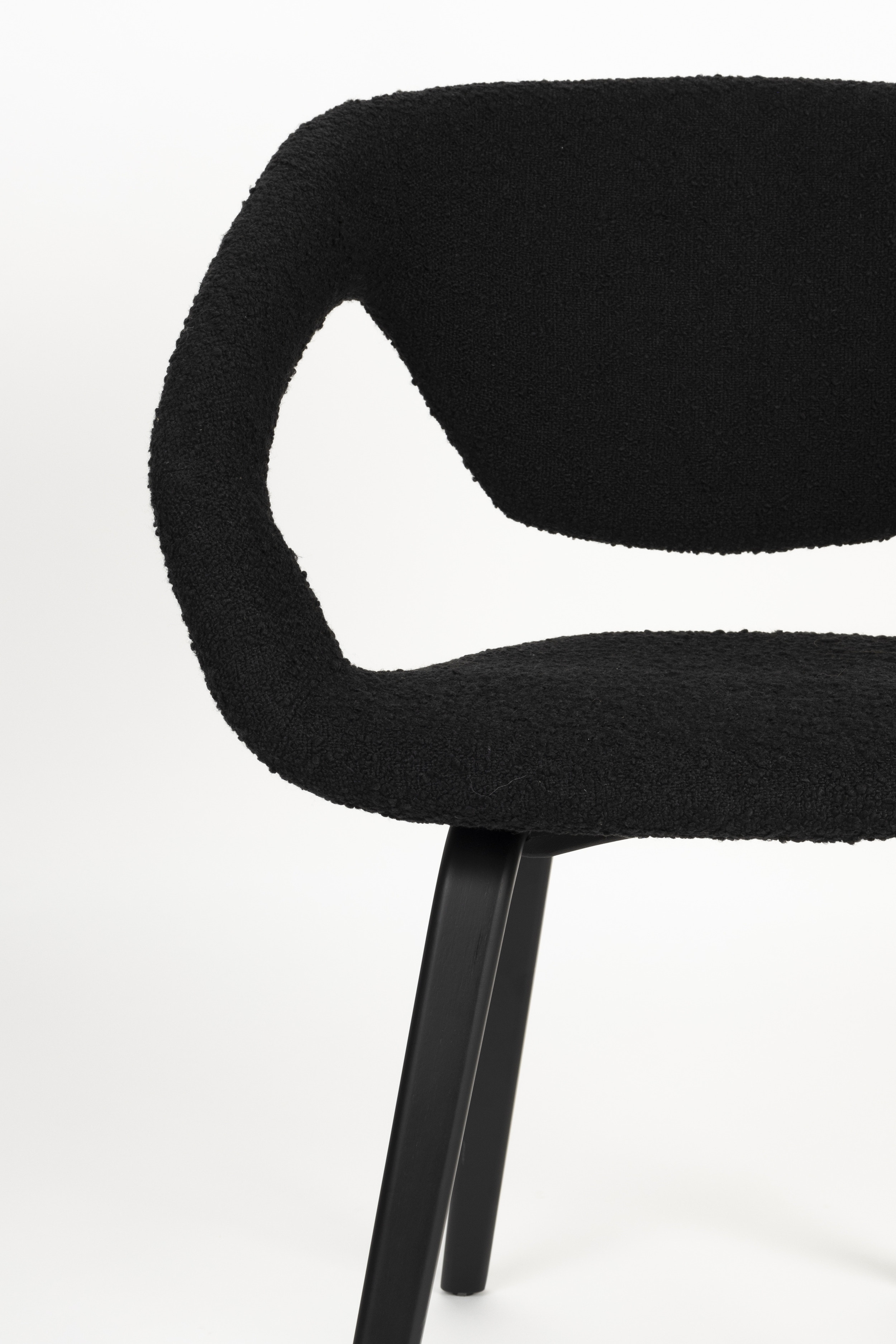 Zuiver Eetkamerstoel 'Flexback' Bouclé, kleur Zwart