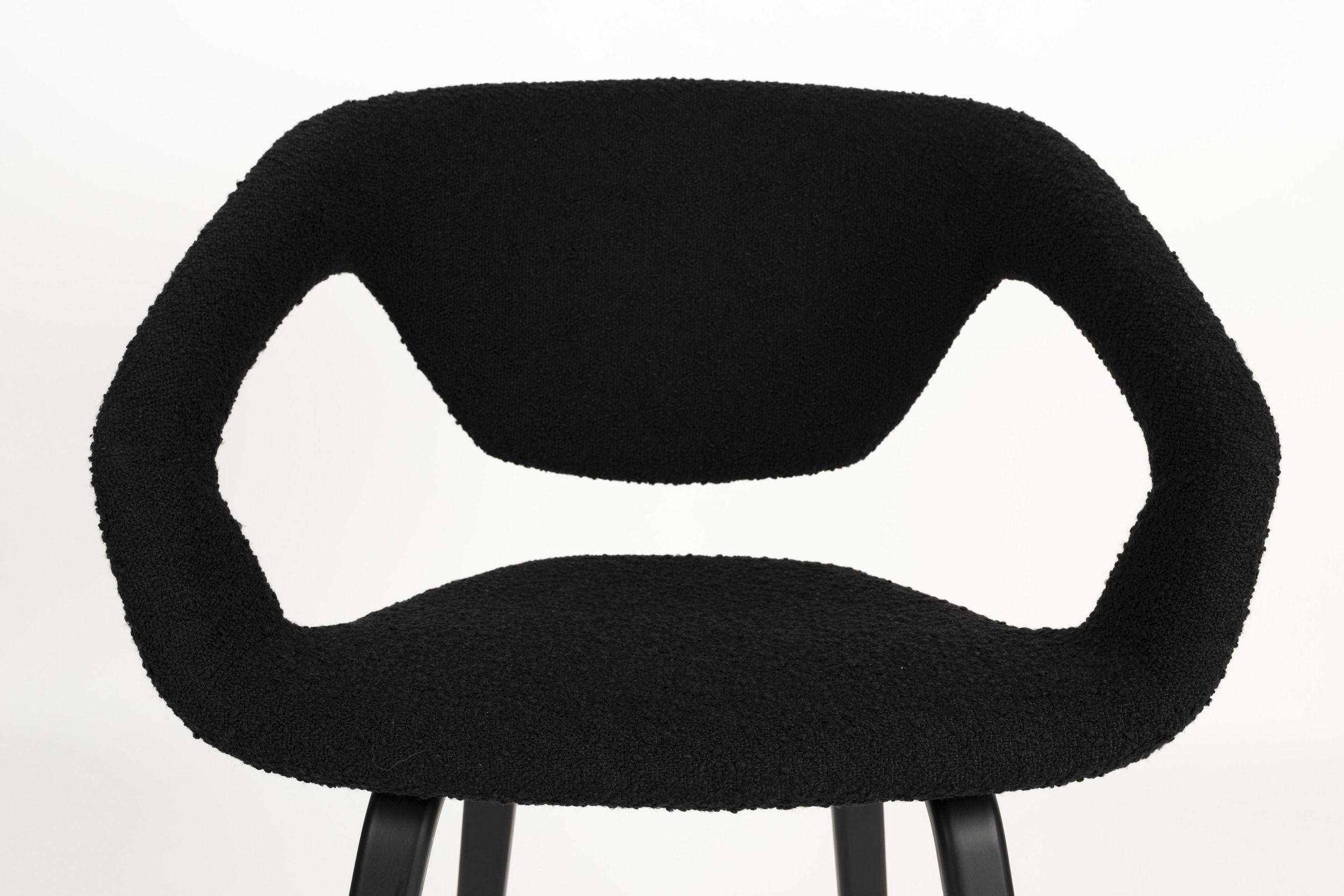 Zuiver Eetkamerstoel 'Flexback' Bouclé, kleur Zwart