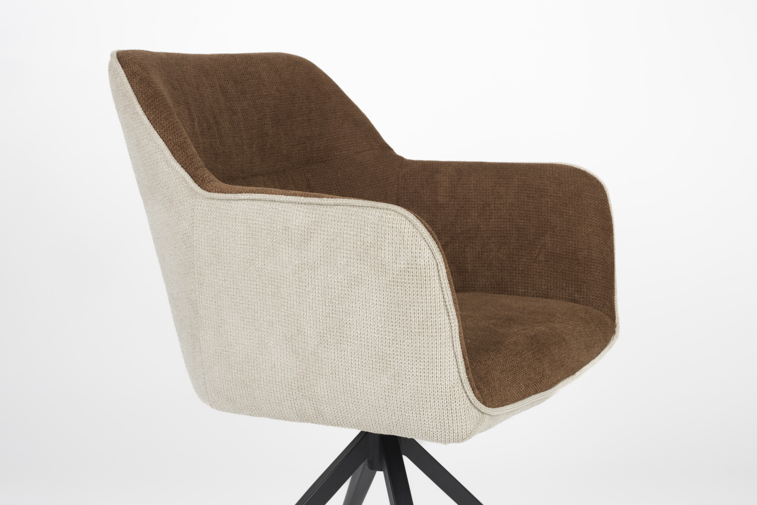 ZILT Eetkamerstoel 'Hasani' kleur Beige/Bruin