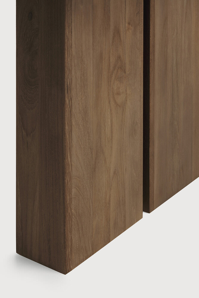 Ethnicraft Uitschuifbare Eettafel 'Double' Ruw Teakhout, 200/300 x 100cm, kleur Bruin