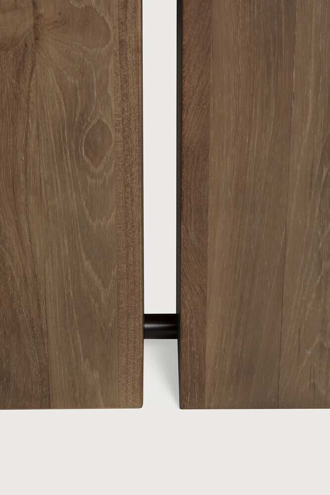 Ethnicraft Uitschuifbare Eettafel 'Double' Ruw Teakhout, 200/300 x 100cm, kleur Bruin