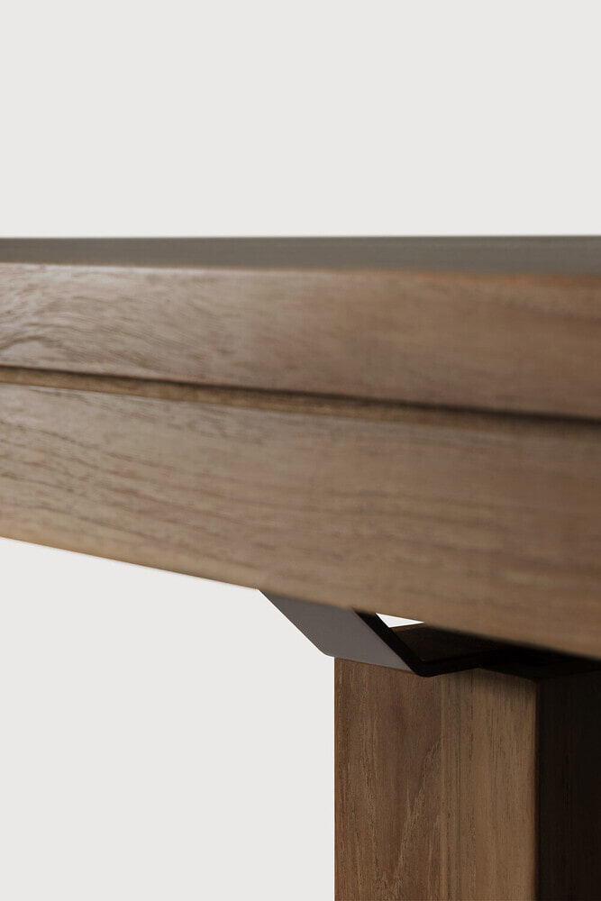 Ethnicraft Uitschuifbare Eettafel 'Double' Ruw Teakhout, 200/300 x 100cm, kleur Bruin