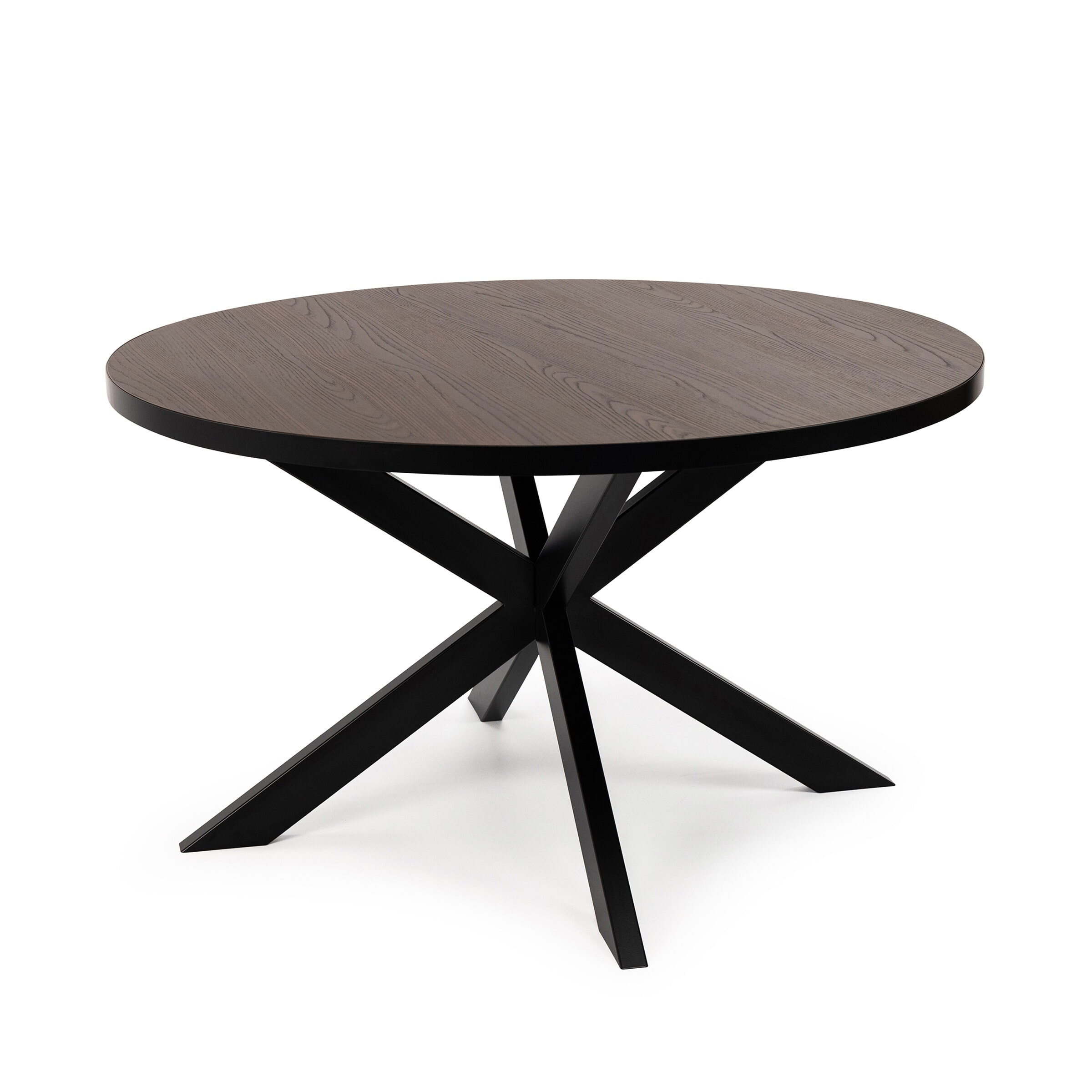 Stalux Ronde eettafel Daan - zwart / bruin hout