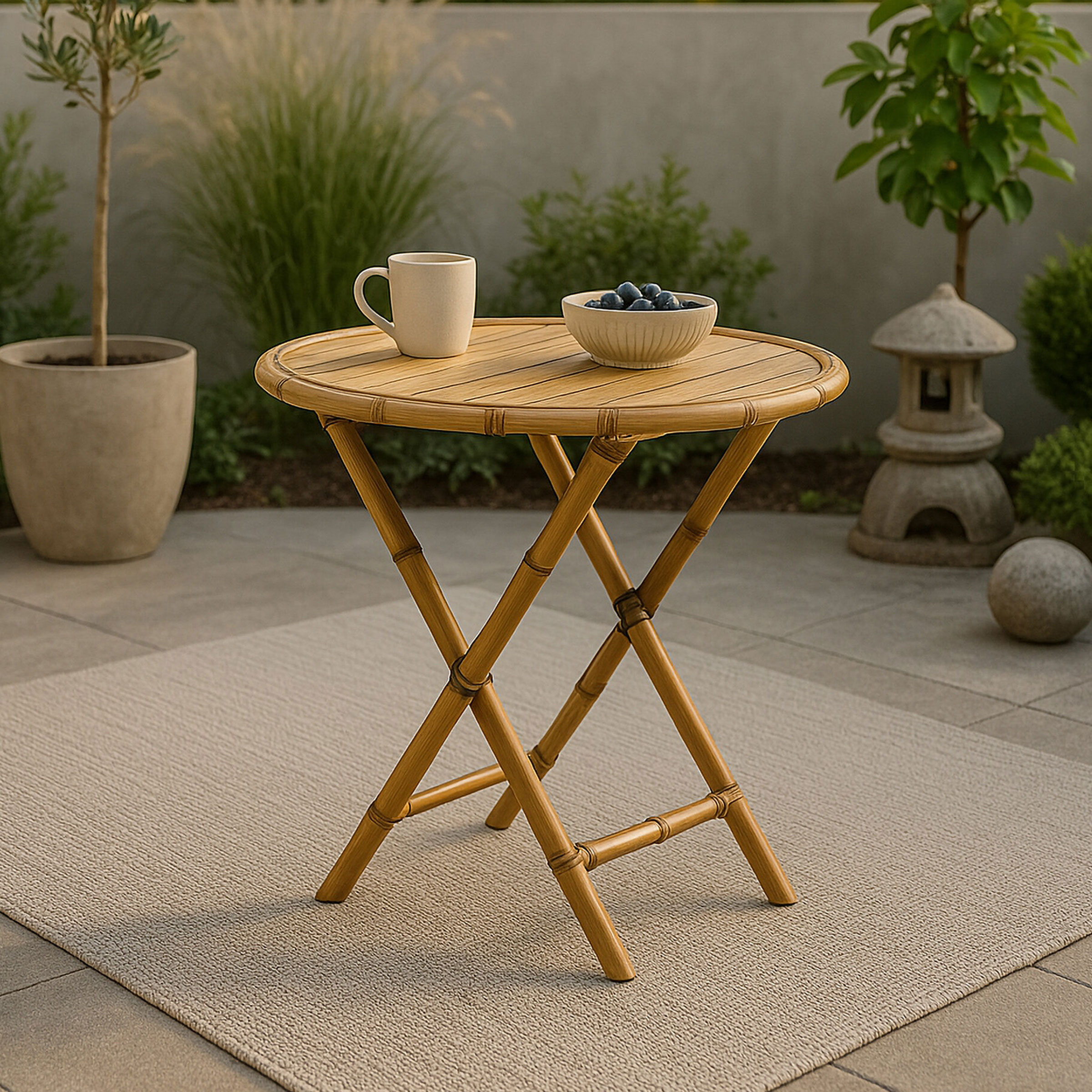 Nohr Ronde Bistrotafel 'Zev' Bamboe, 80cm