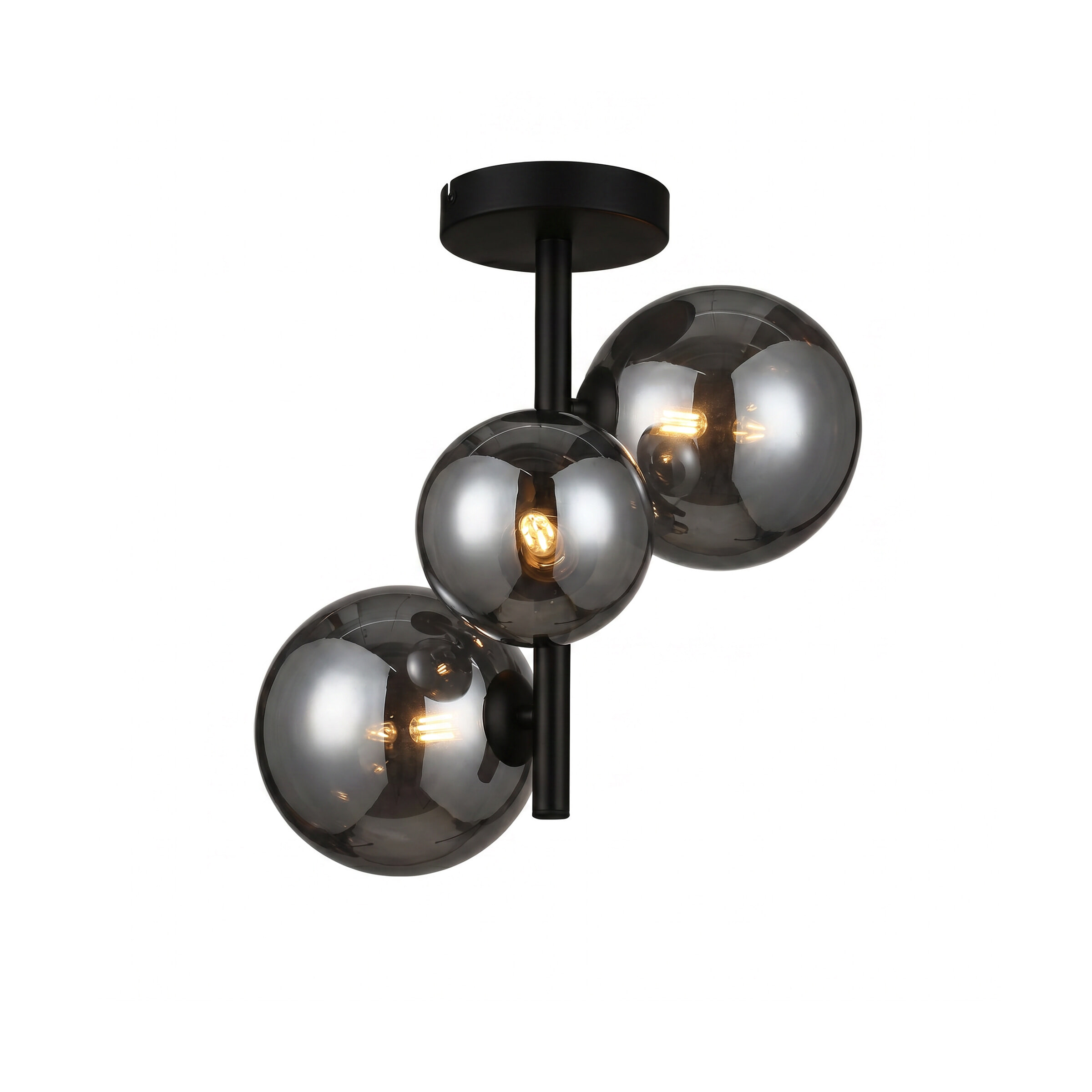 BASE Plafondlamp Kali 3-lamps Glas - Smoke