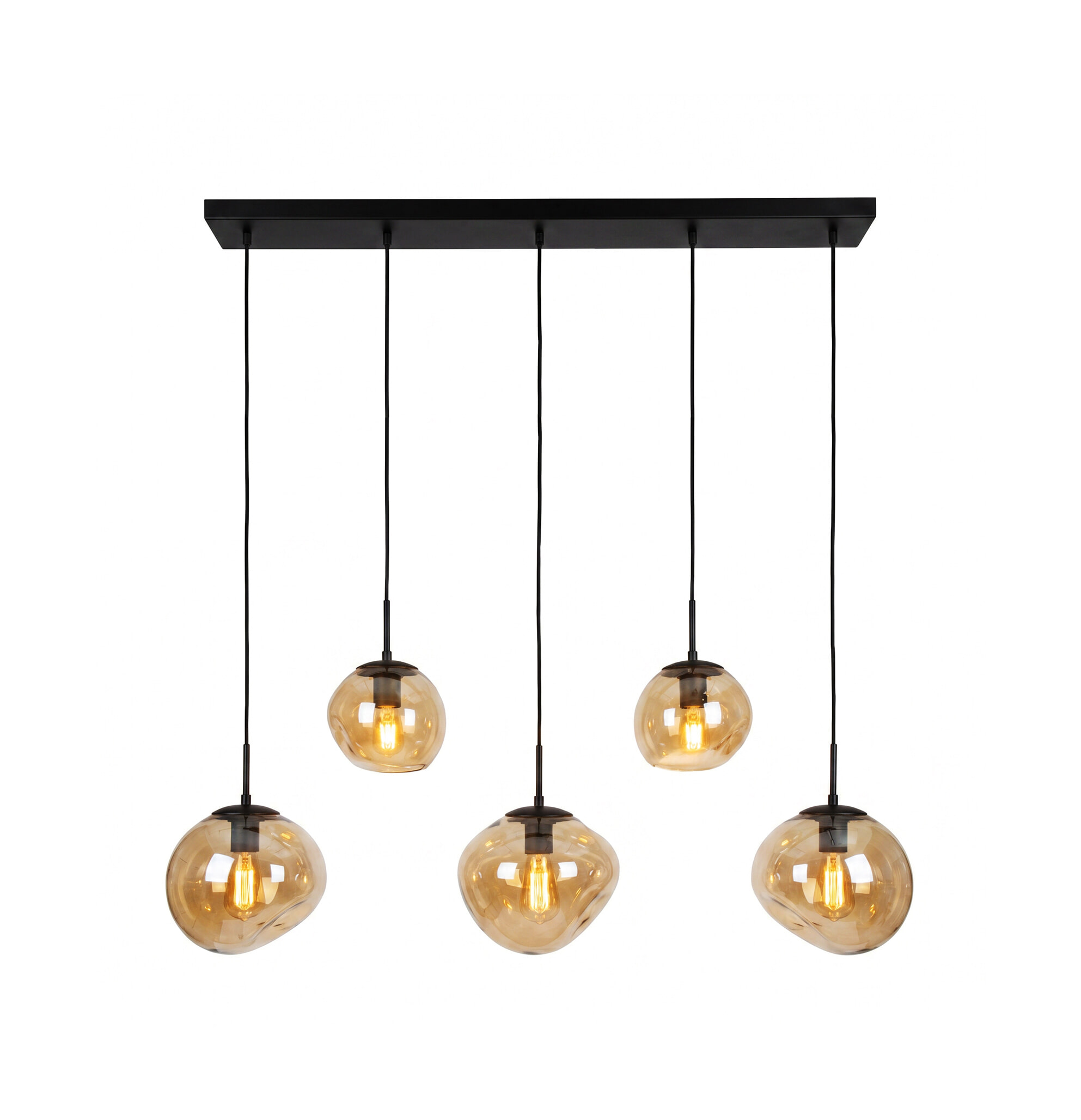 BASE Hanglamp Kasim 5-lamps, Glas - Amber