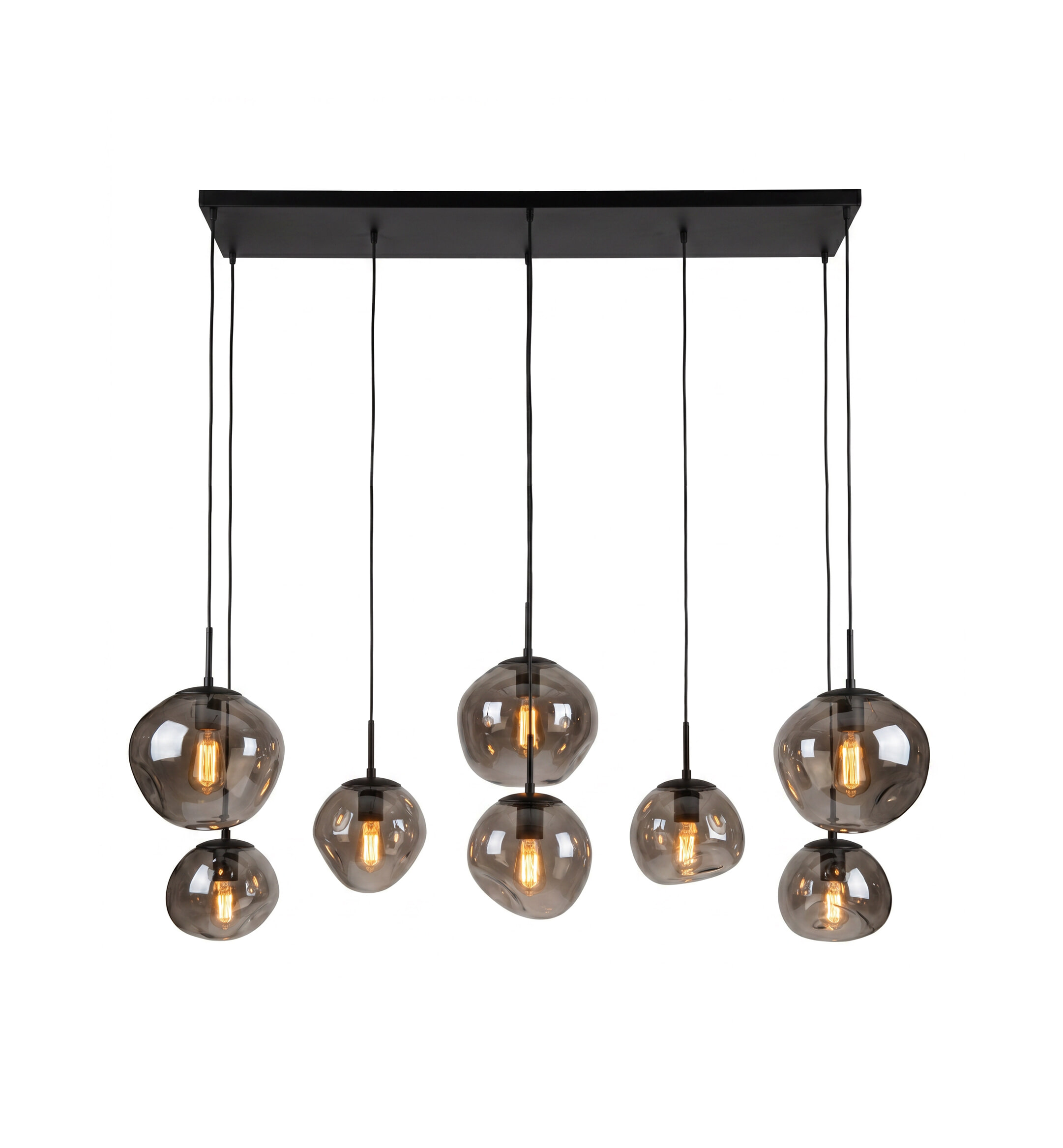 BASE Hanglamp Kasim 8-lamps, Glas - Smoke
