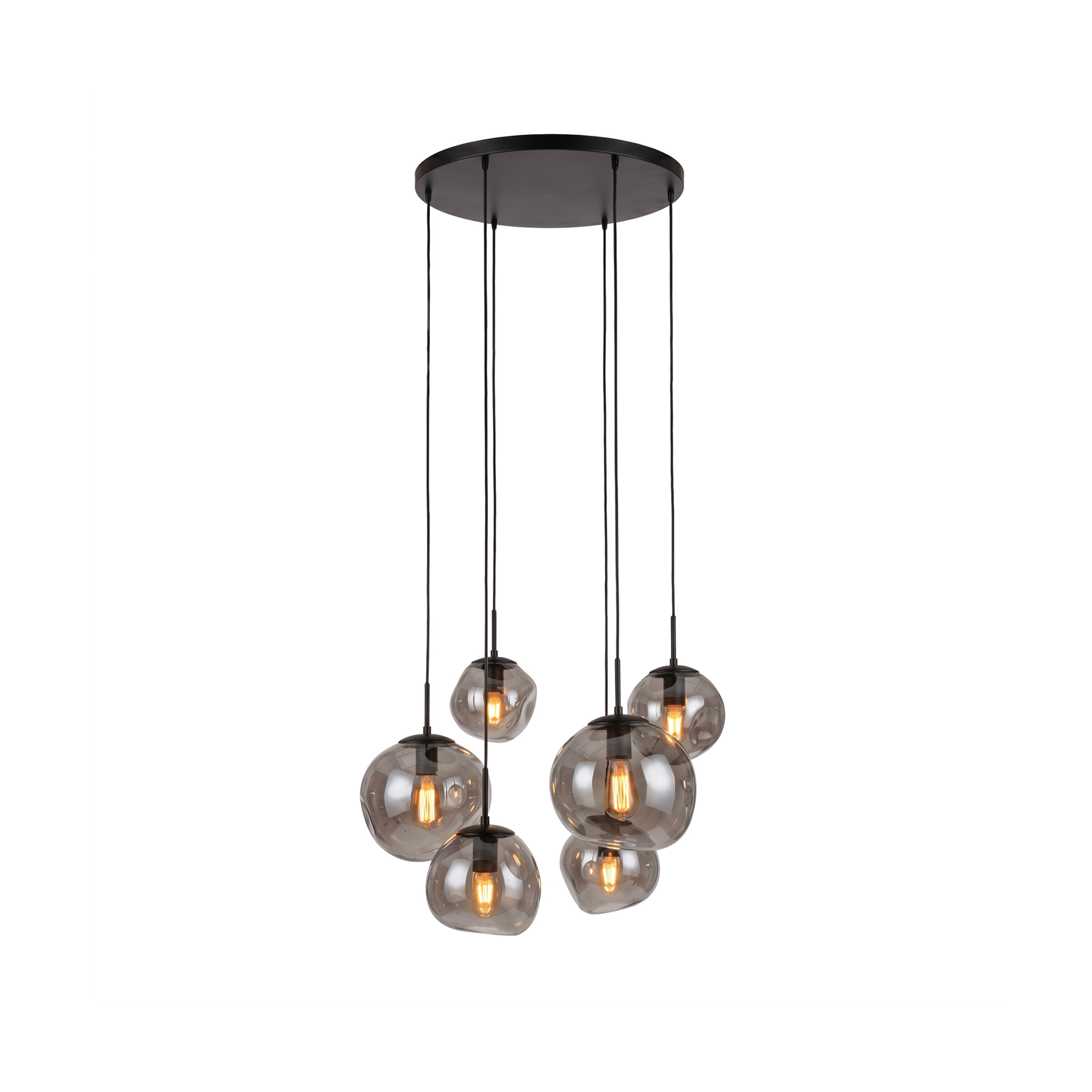 BASE Hanglamp Kasim 6-lamps, Glas - Smoke