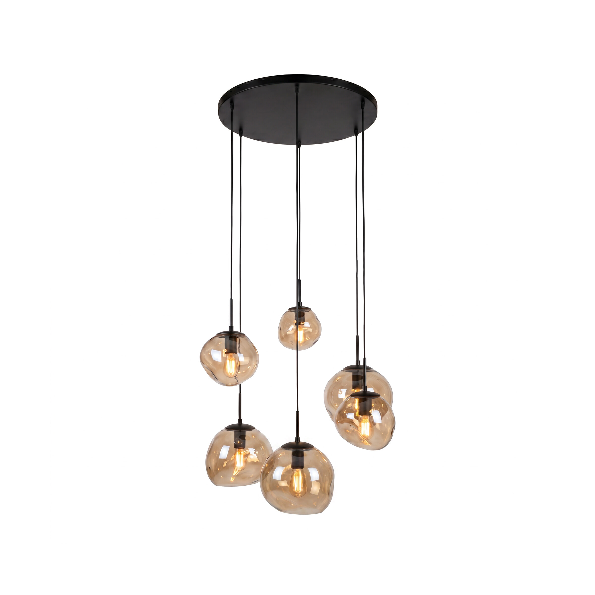 BASE Hanglamp Kasim 6-lamps, Glas - Amber