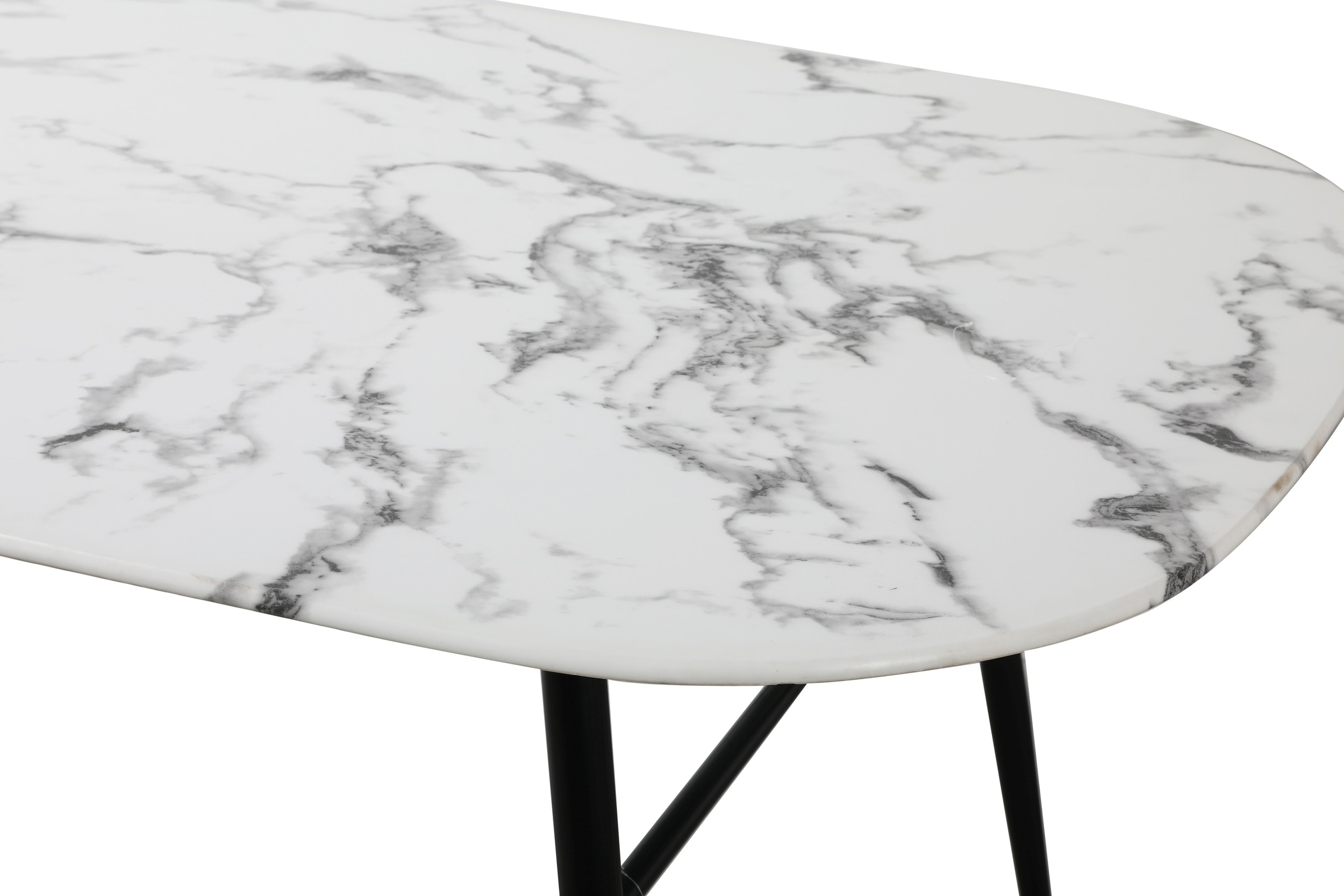 Artistiq Ovale Eettafel 'Nicky' 160 x 90cm, Marmerlook