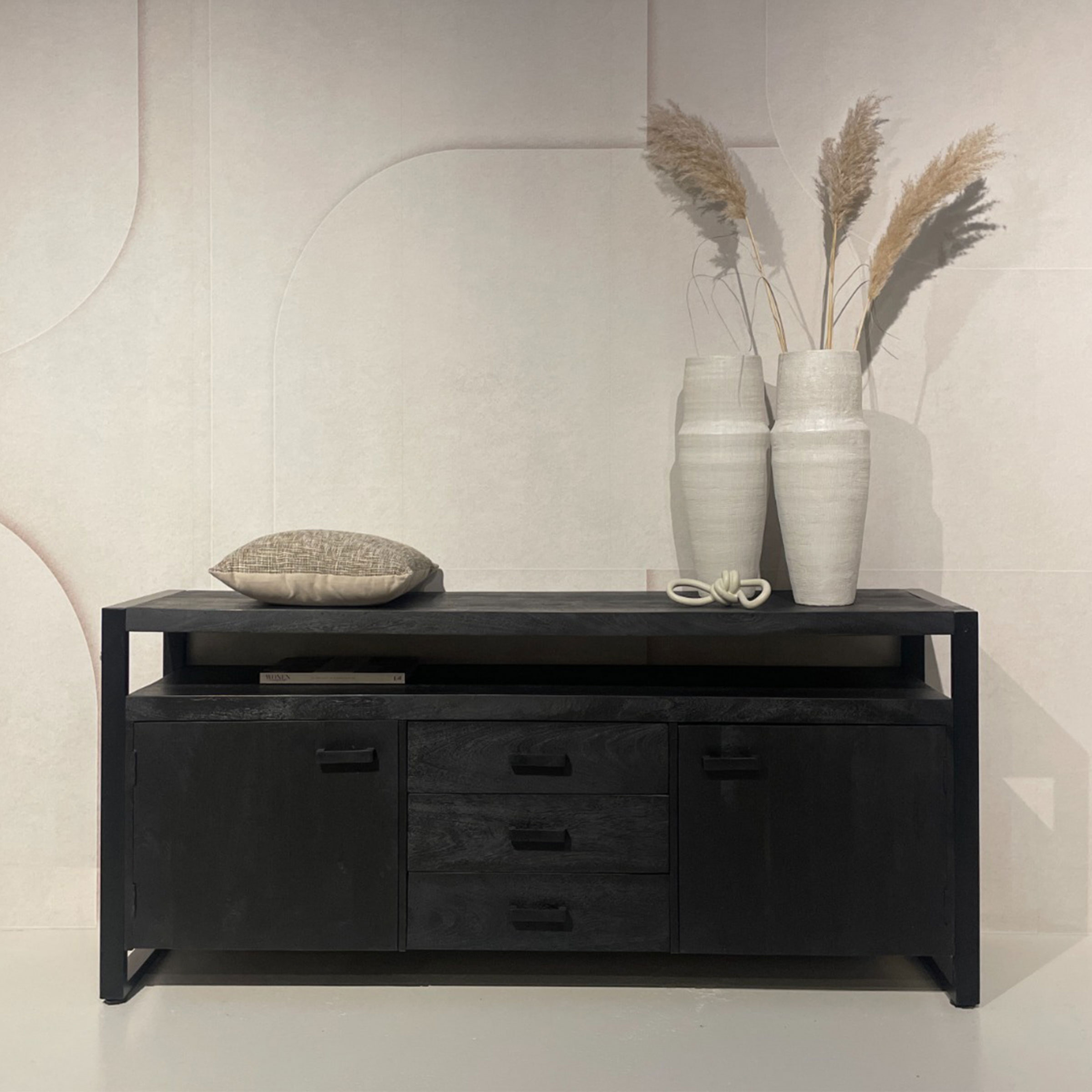 Livingfurn Dressoir 'Norris' Mangohout en staal