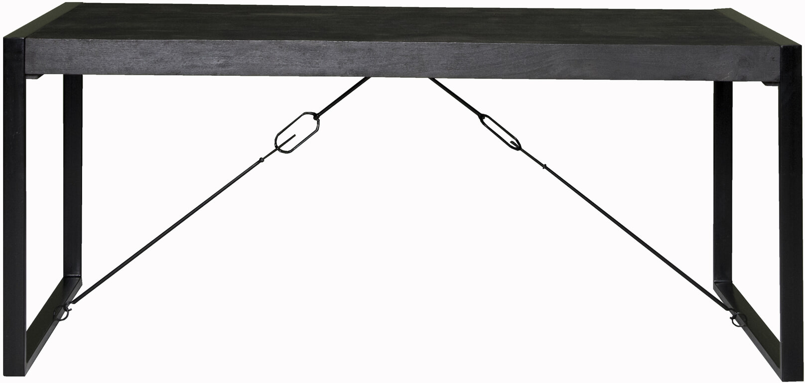 Livingfurn Eettafel 'Norris' Mangohout en staal, 160 x 90cm