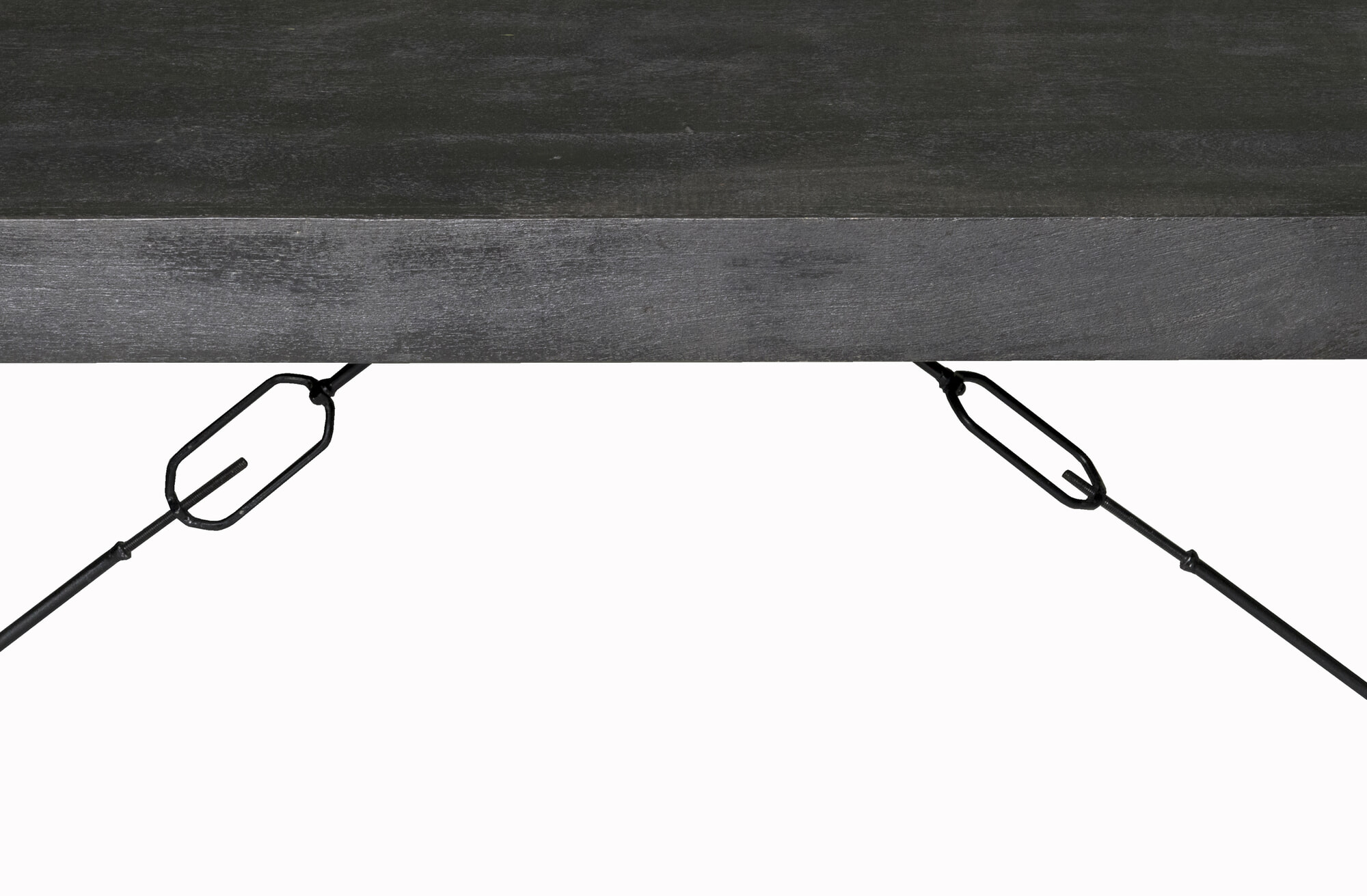 Livingfurn Eettafel 'Norris' Mangohout en staal, 160 x 90cm