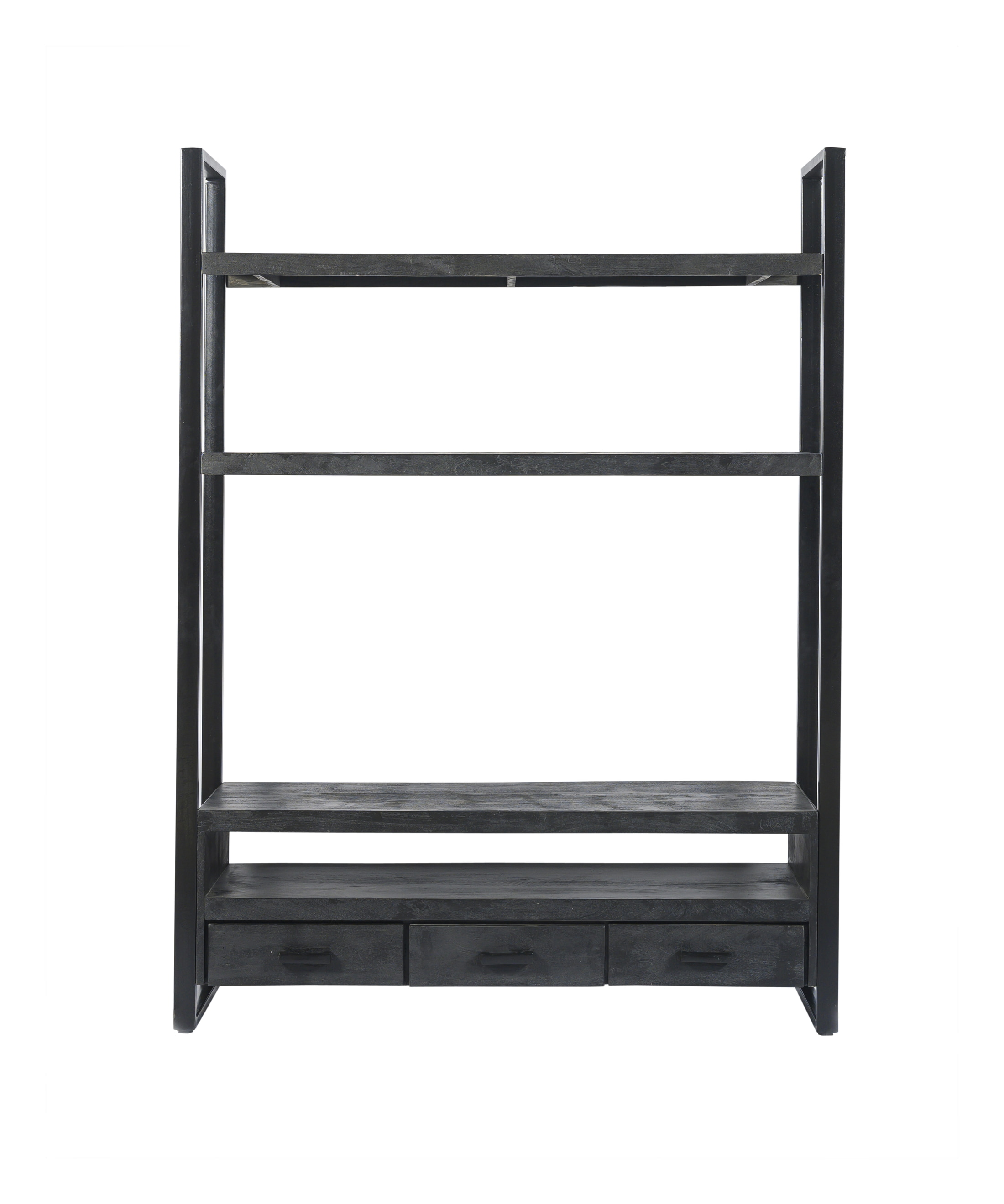 Livingfurn Hoog TV-meubel 'Norris' Mangohout en staal, 150 cm