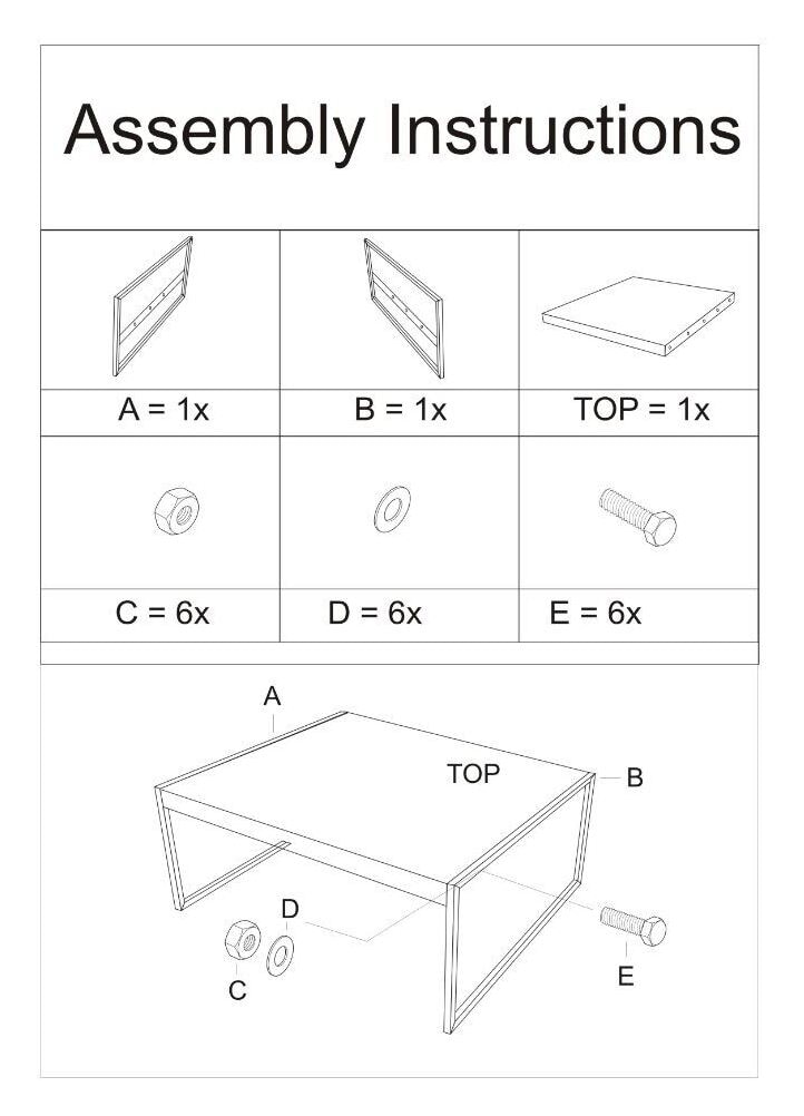 Livingfurn Salontafel 'Norris' Mangohout en staal, 110 x 60cm