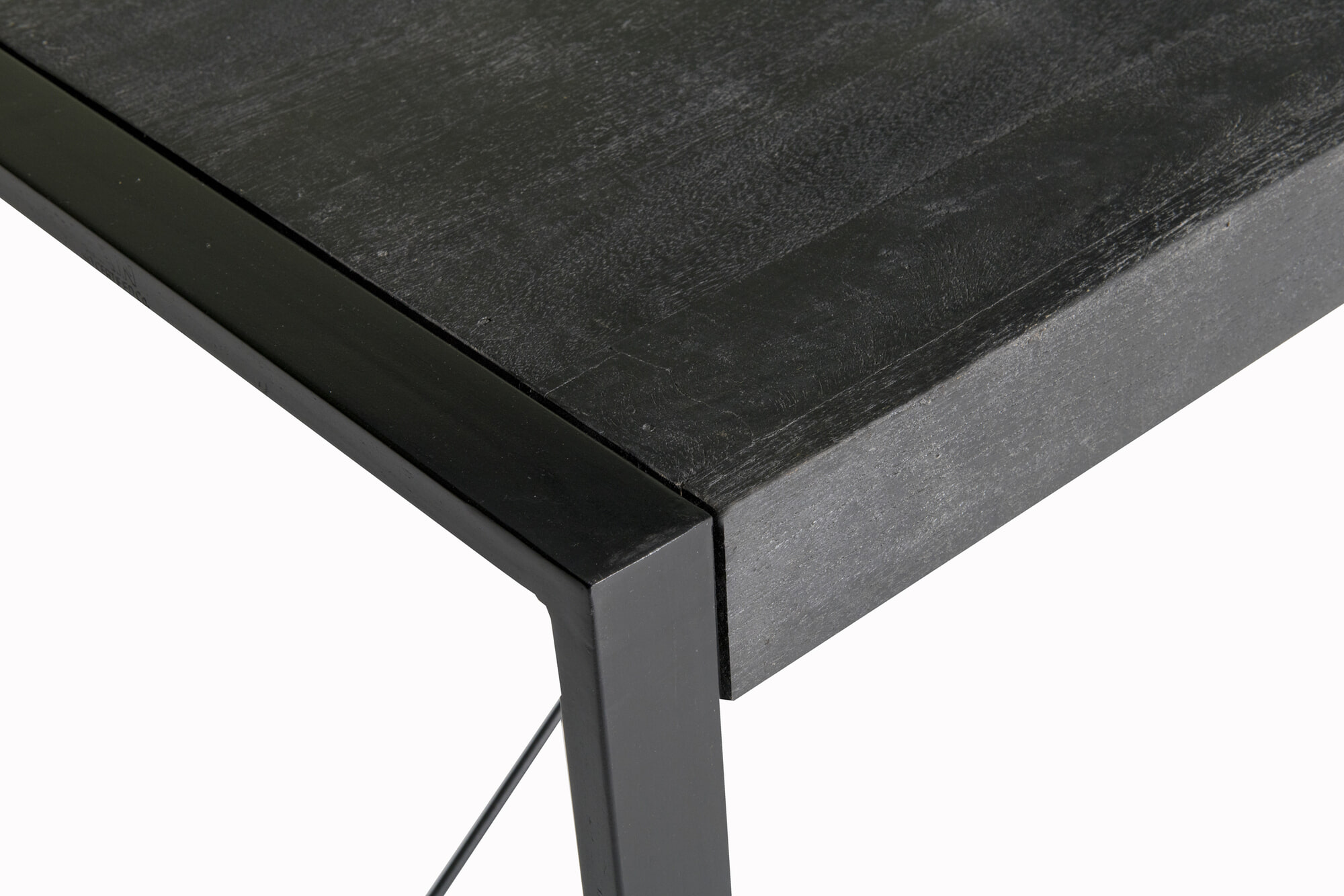 Livingfurn Eettafel 'Norris' Mangohout en staal, 200 x 100cm