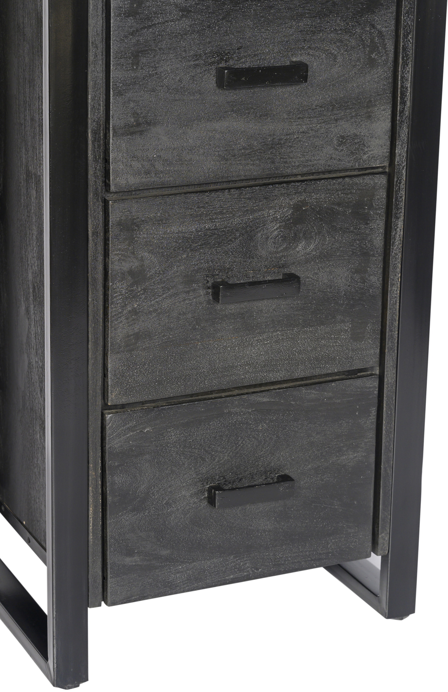 Livingfurn Boekenkast 'Norris' Mangohout en staal, 200 x 55cm