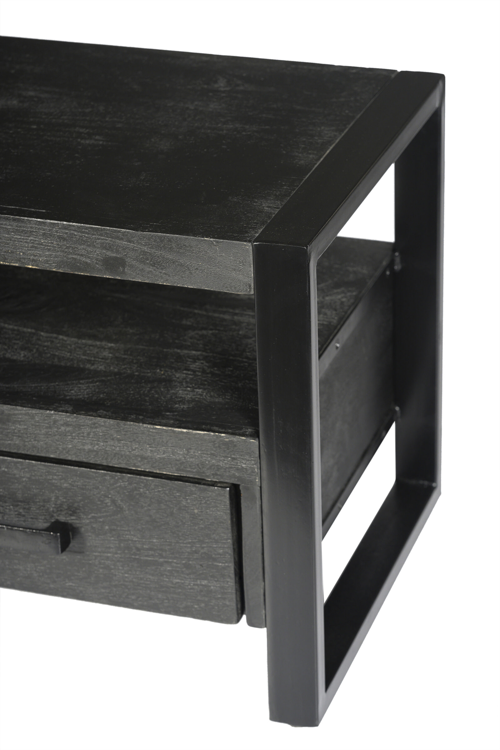 Livingfurn TV-meubel 'Norris' Mangohout en staal, 150 cm