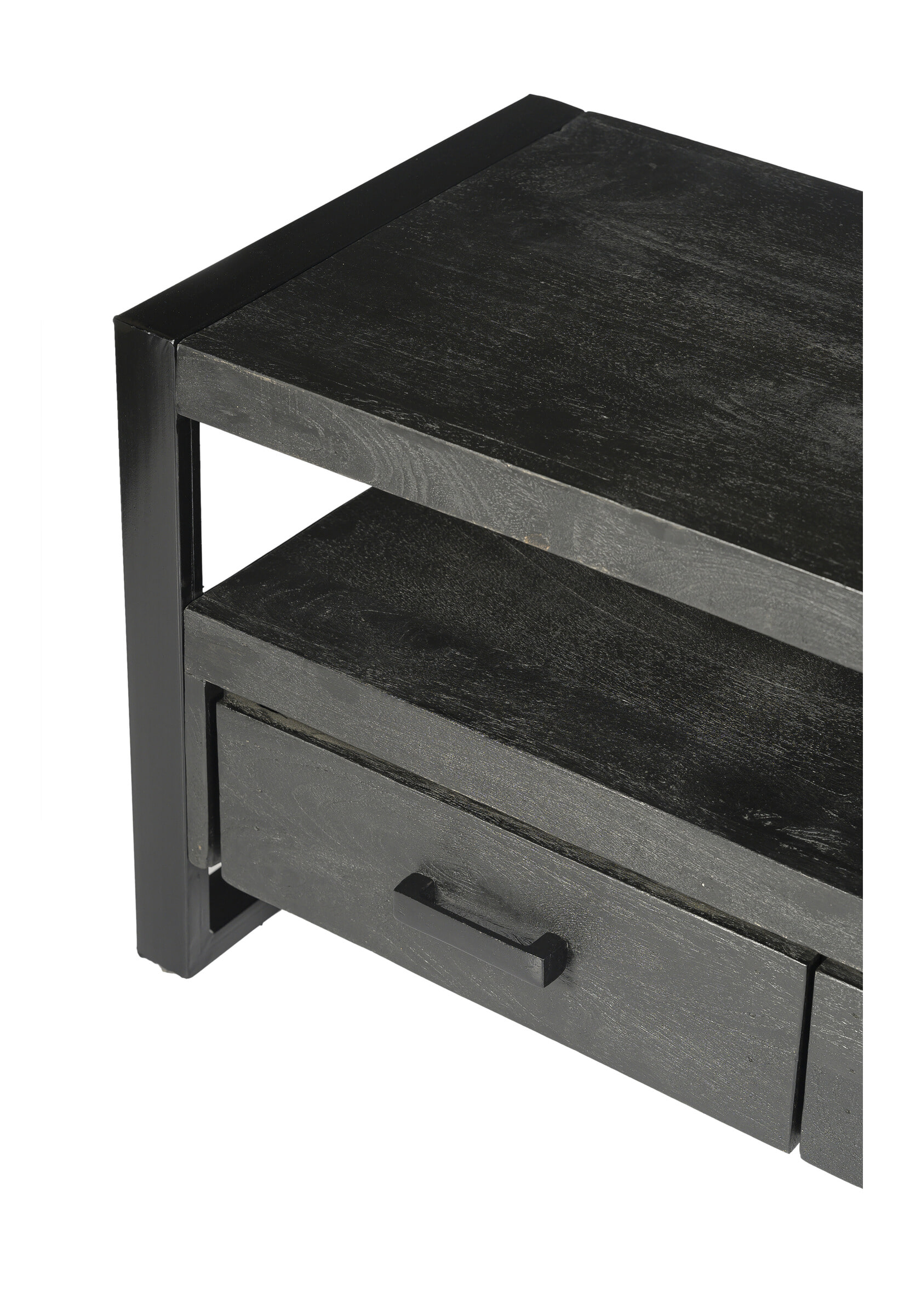 Livingfurn TV-meubel 'Norris' Mangohout en staal, 150 cm