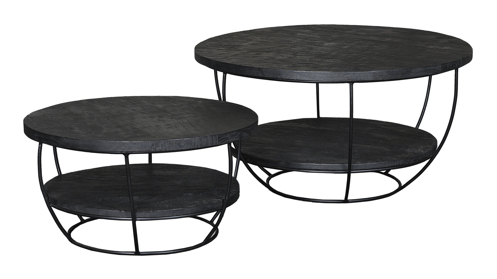 Livingfurn Salontafel 'Norris' Mangohout en staal, 65cm