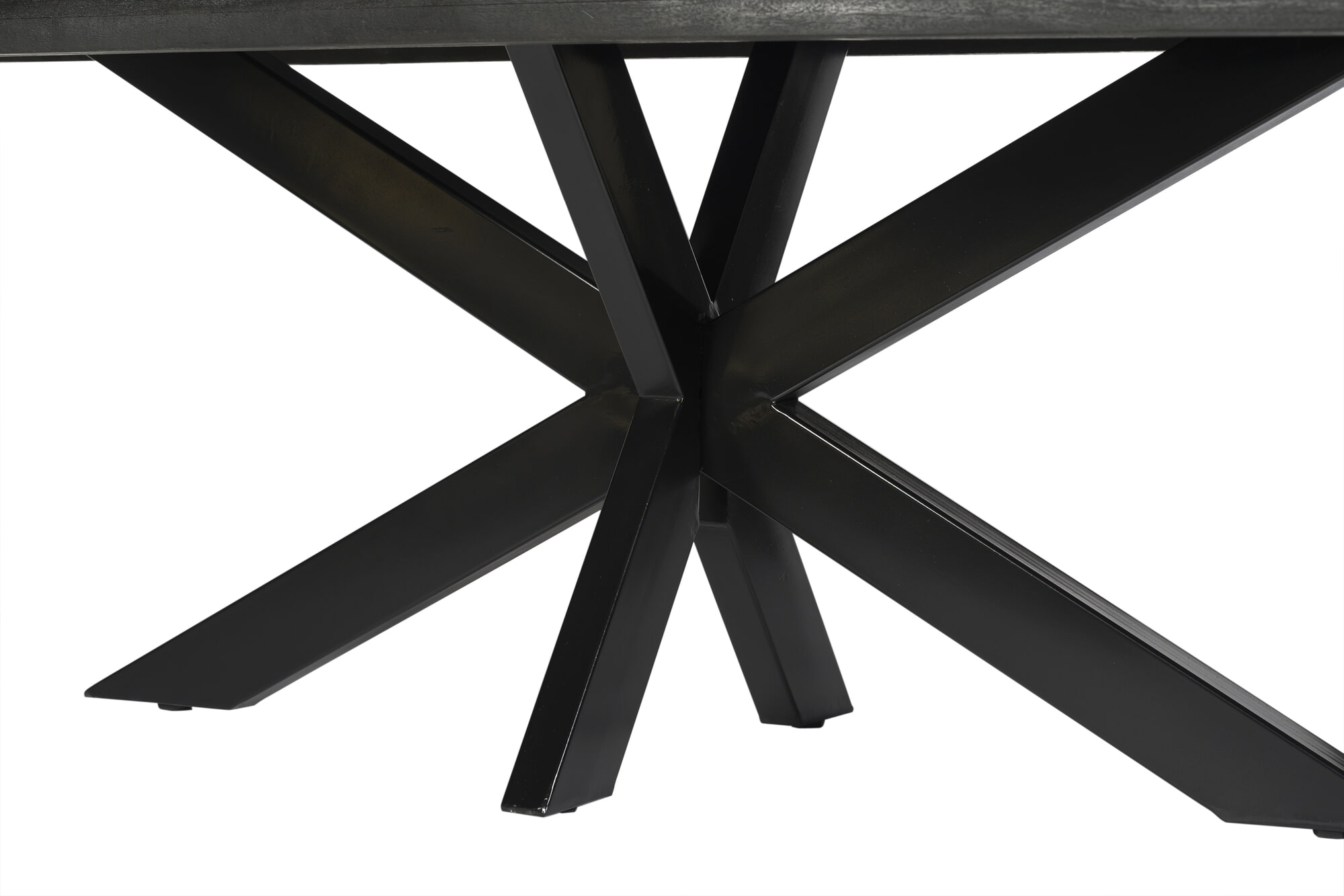 Livingfurn Eettafel 'Norris Spider' Mangohout en staal, 200 x 100cm