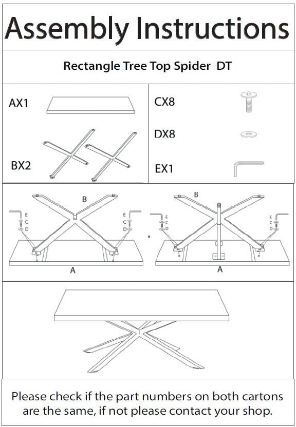 Livingfurn Eettafel 'Norris Spider' Mangohout en staal, 200 x 100cm
