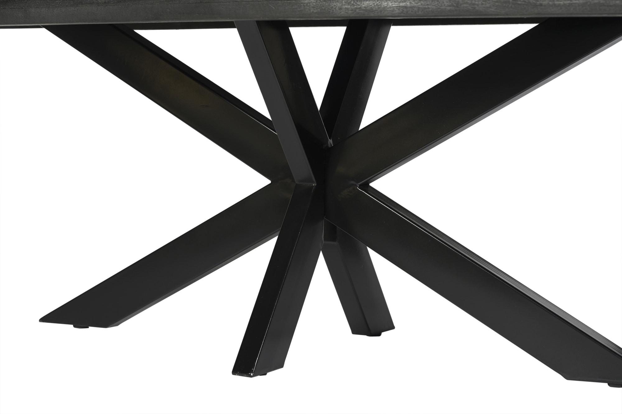 Livingfurn Eettafel 'Norris Spider' Mangohout en staal, 220 x 100cm