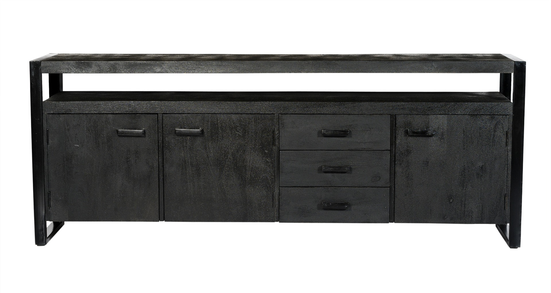 Livingfurn Dressoir 'Norris' Mangohout en staal, 210 cm
